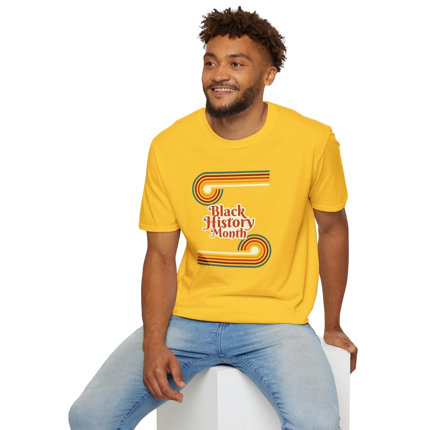 Chefao Retro Black History Month Emblem I, Unisex Softstyle T-Shirt