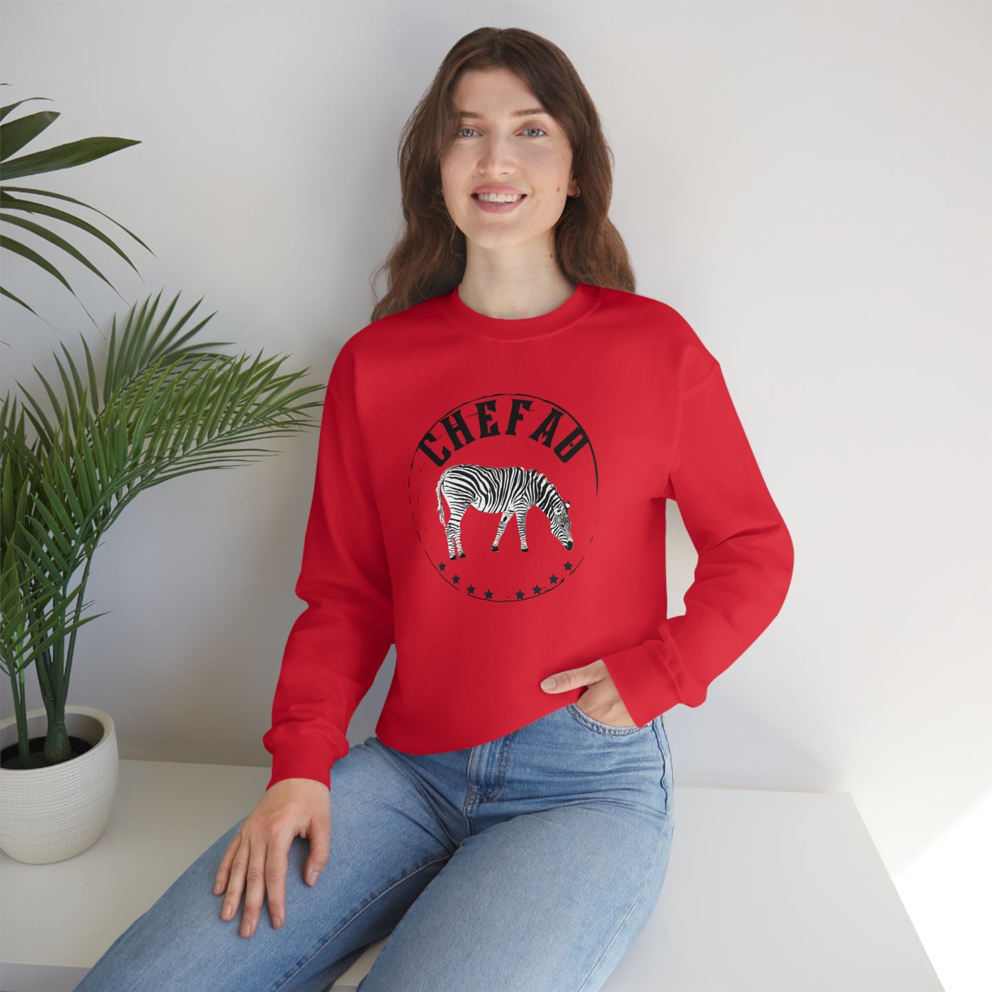 Chefao Zebra I, Unisex Heavy Blend Crewneck Sweatshirt