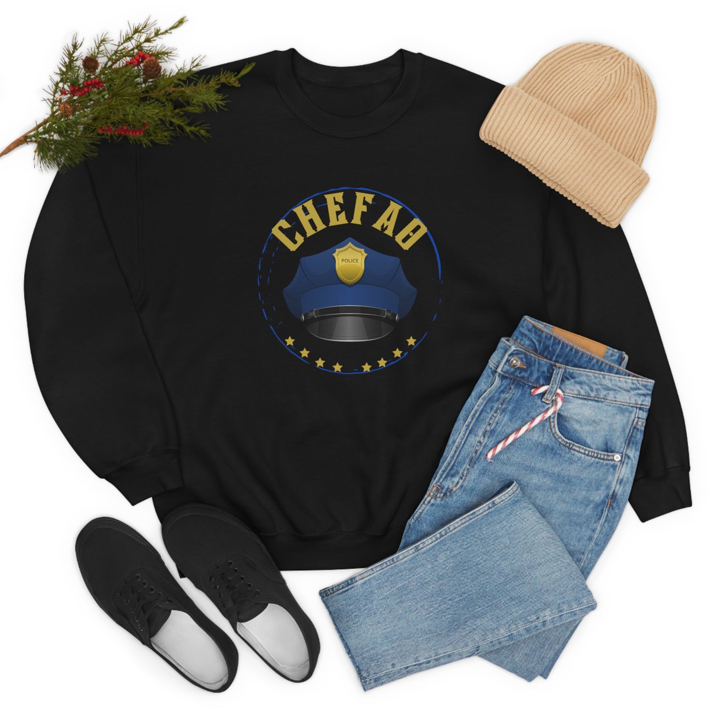 Chefao Police III, Unisex Heavy Blend Crewneck Sweatshirt