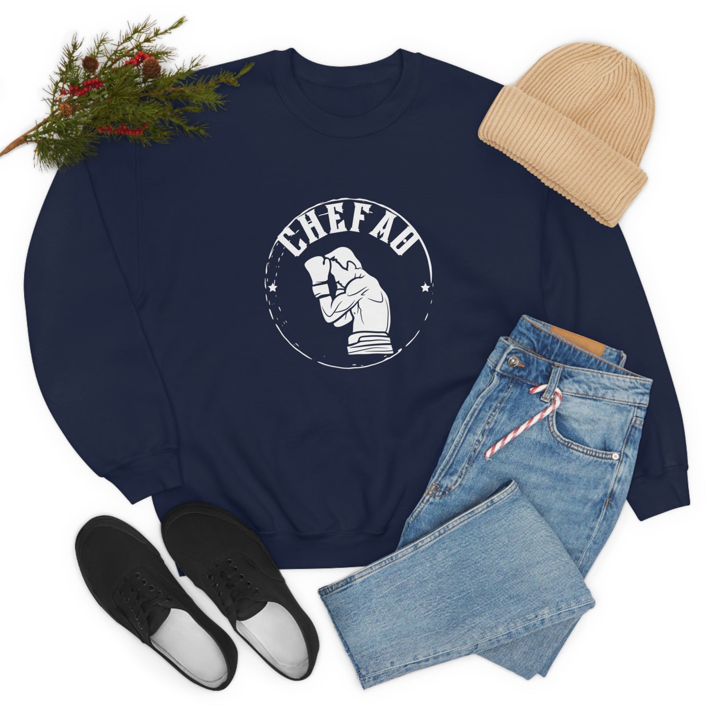 Chefao Boxer I, Unisex Heavy Blend Crewneck Sweatshirt