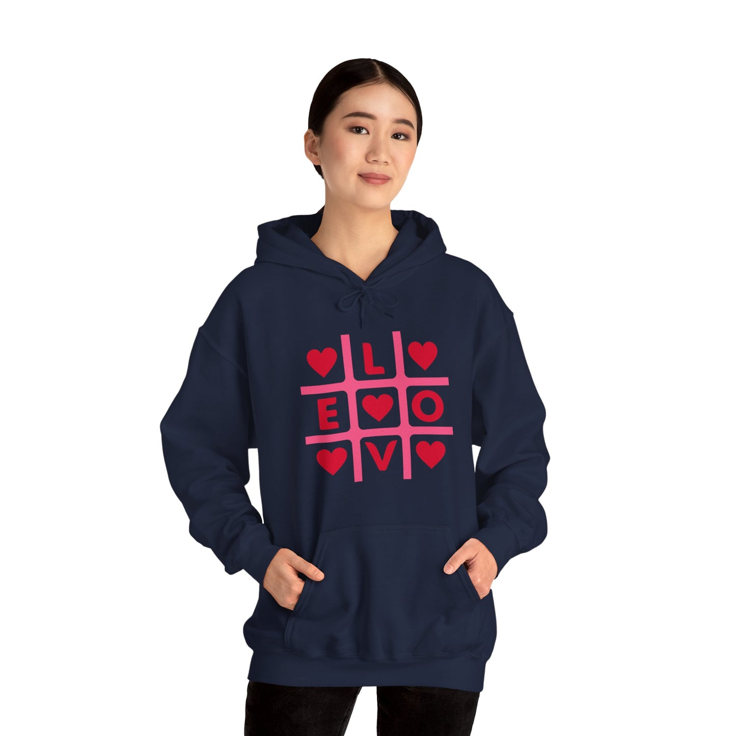 Chefao Love Tic Tac Toe I, Unisex Heavy Blend Hooded Sweatshirt