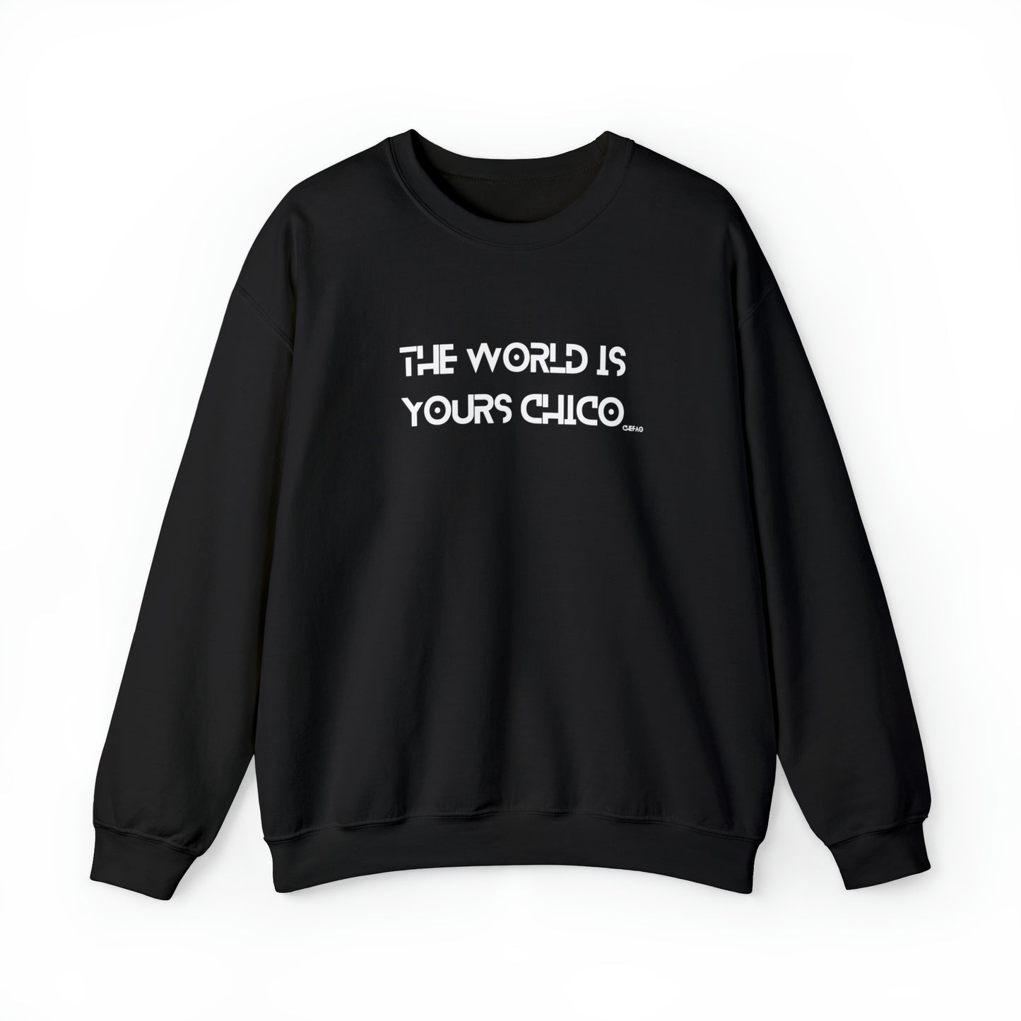The World is Yours Chico, Unisex Heavy Blend Crewneck Sweatshirt