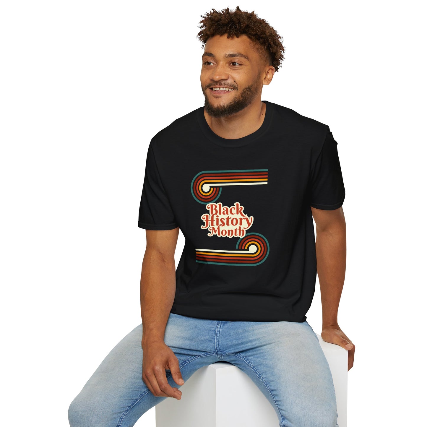 Chefao Retro Black History Month Emblem I, Unisex Softstyle T-Shirt