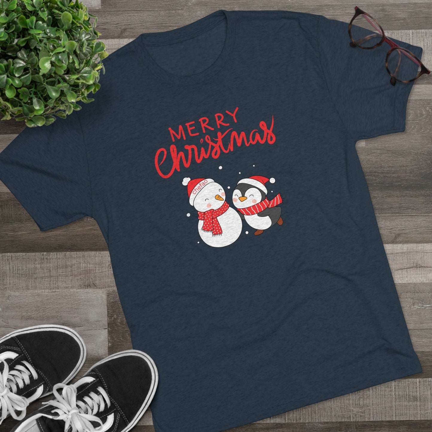 Merry Christmas I, Unisex Tri-Blend Crew Tee