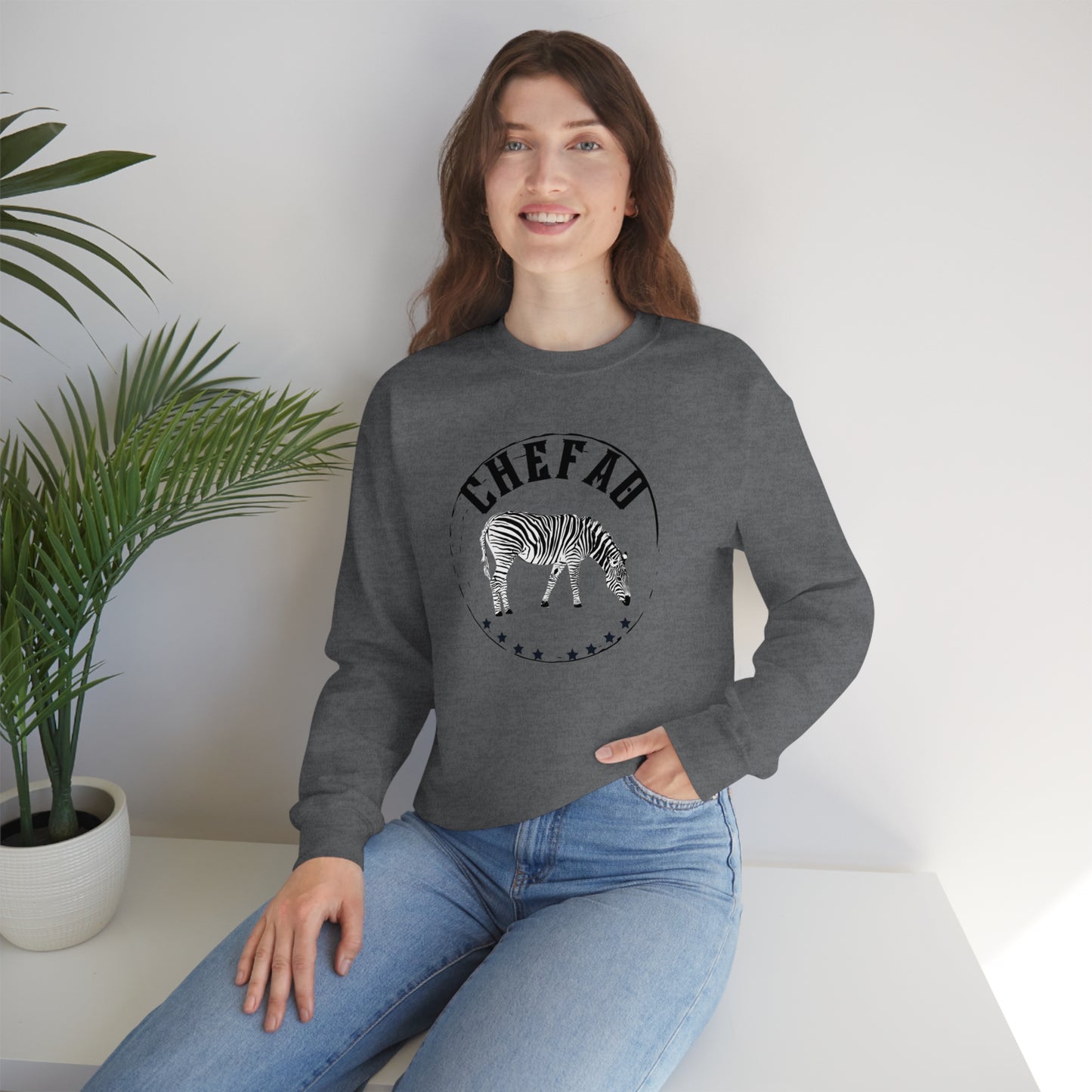 Chefao Zebra I, Unisex Heavy Blend Crewneck Sweatshirt