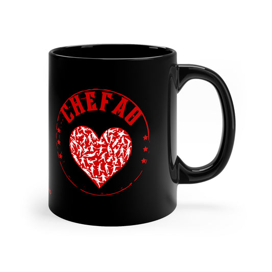Chefao Soccer VI, Black Coffee Mug, 11oz