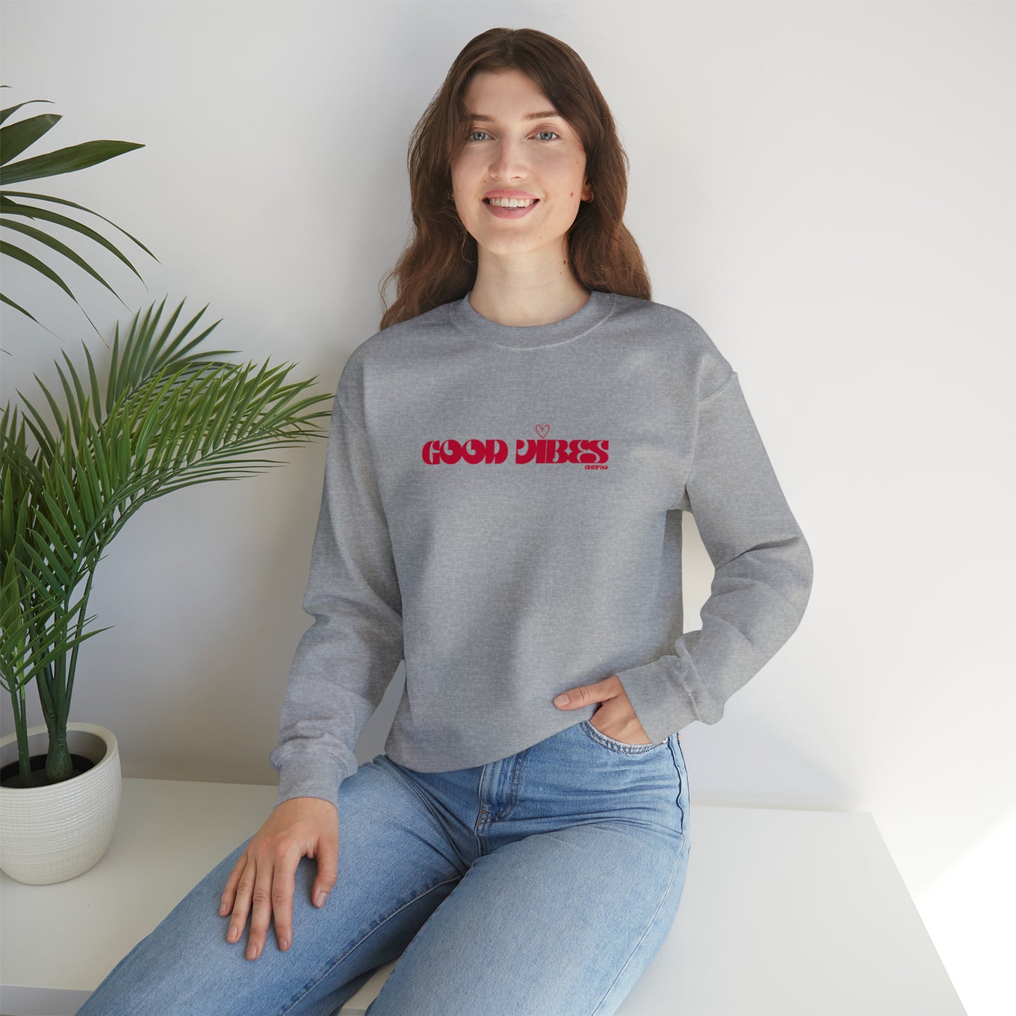 Good Vibes I, Unisex Heavy Blend Crewneck Sweatshirt