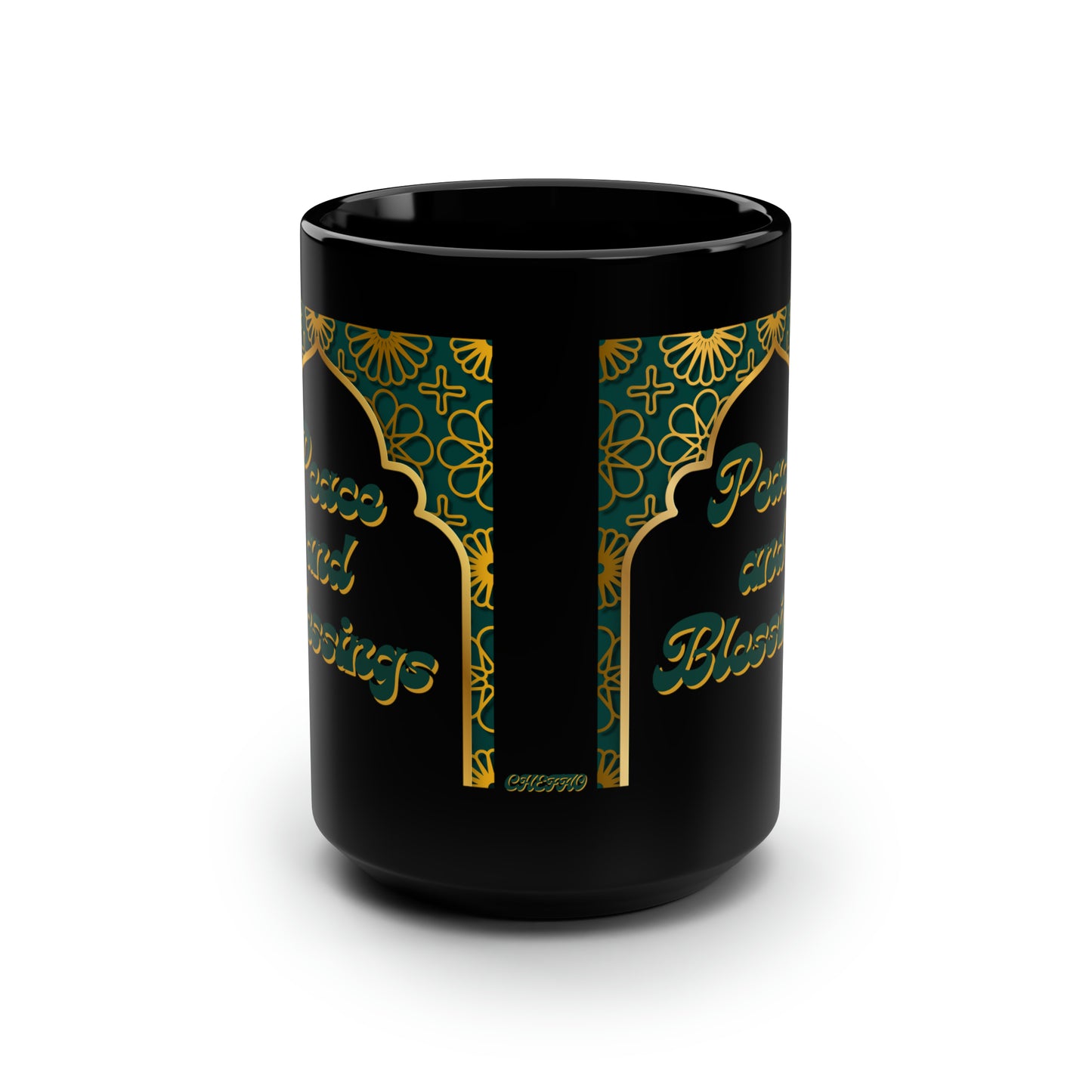 Chefao Peace and Blessings II, Black Mug, 15oz