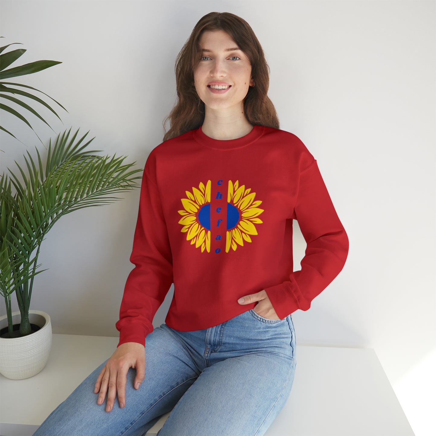 Chefao Sunflower II, Unisex Heavy Blend Crewneck Sweatshirt