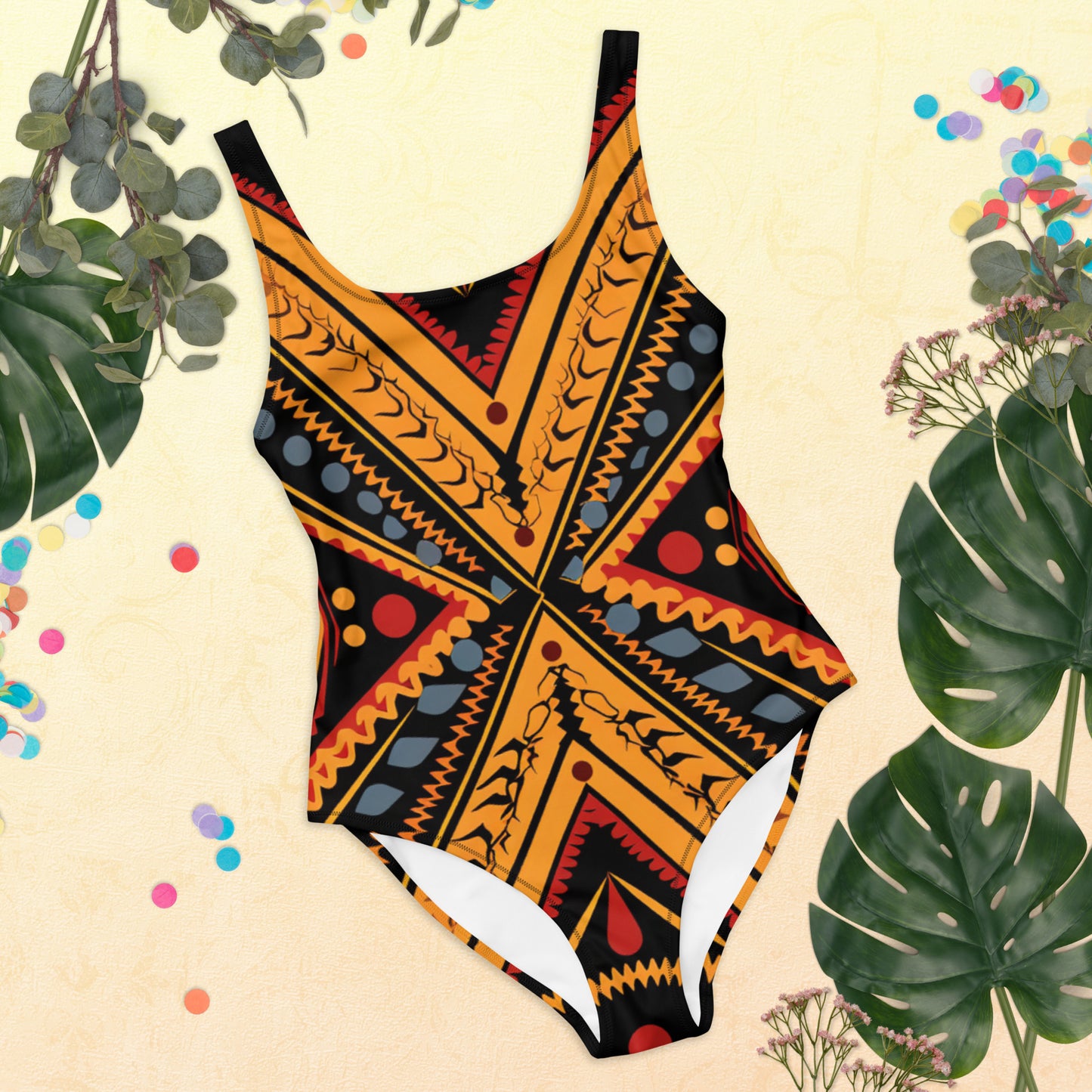 Chefao Cameroon Toghu I, One-Piece Swimsuit