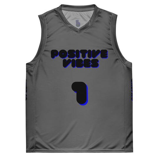Chefao Positive Vibes I, Recycled unisex basketball jersey