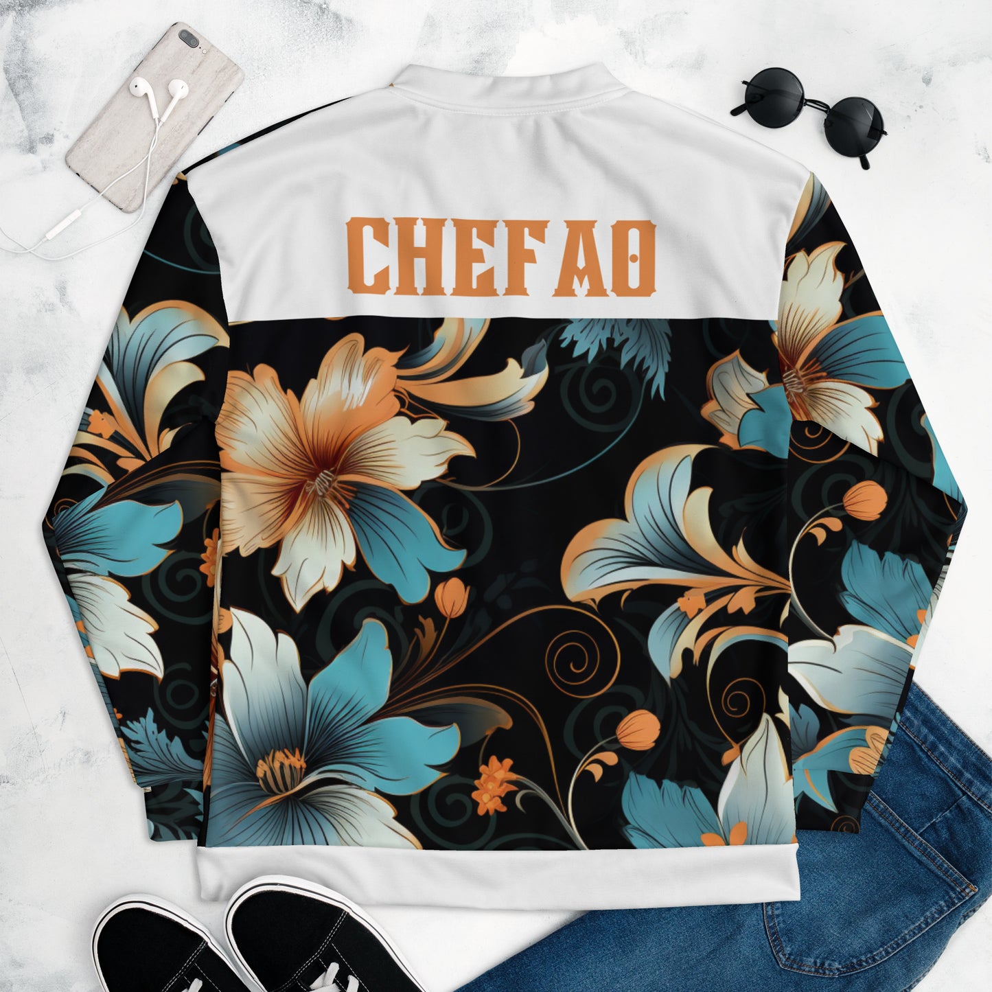Chefao Floral I, Unisex Bomber Jacket