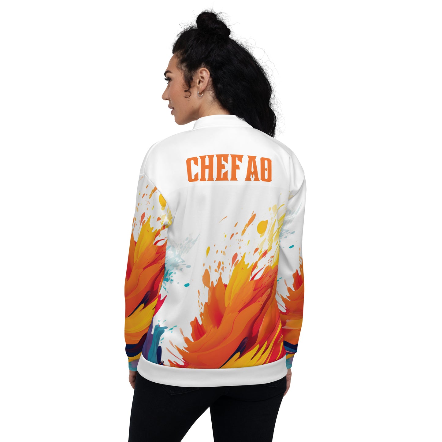 Chefao Muli-Colored Waves I, Unisex Bomber Jacket
