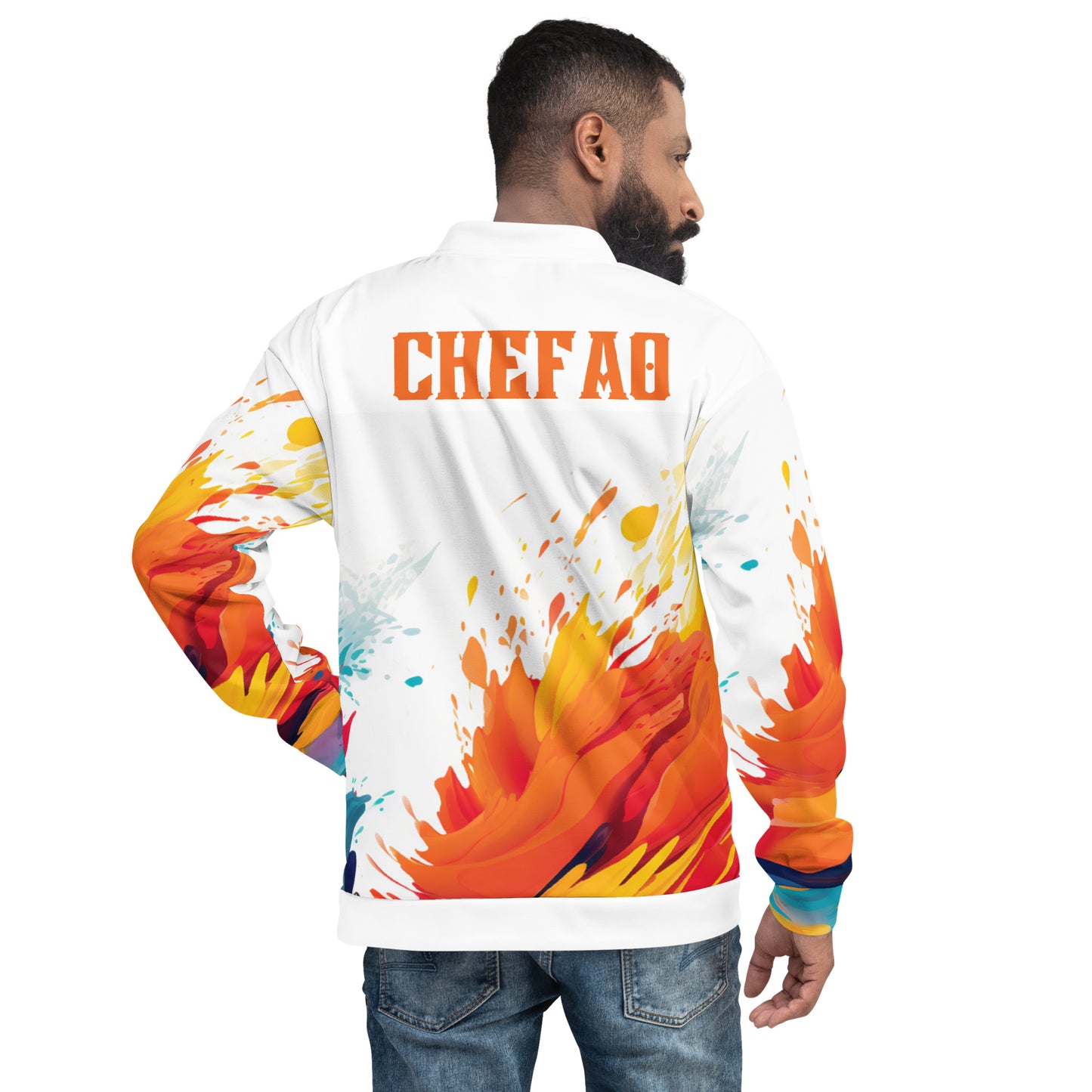 Chefao Muli-Colored Waves I, Unisex Bomber Jacket