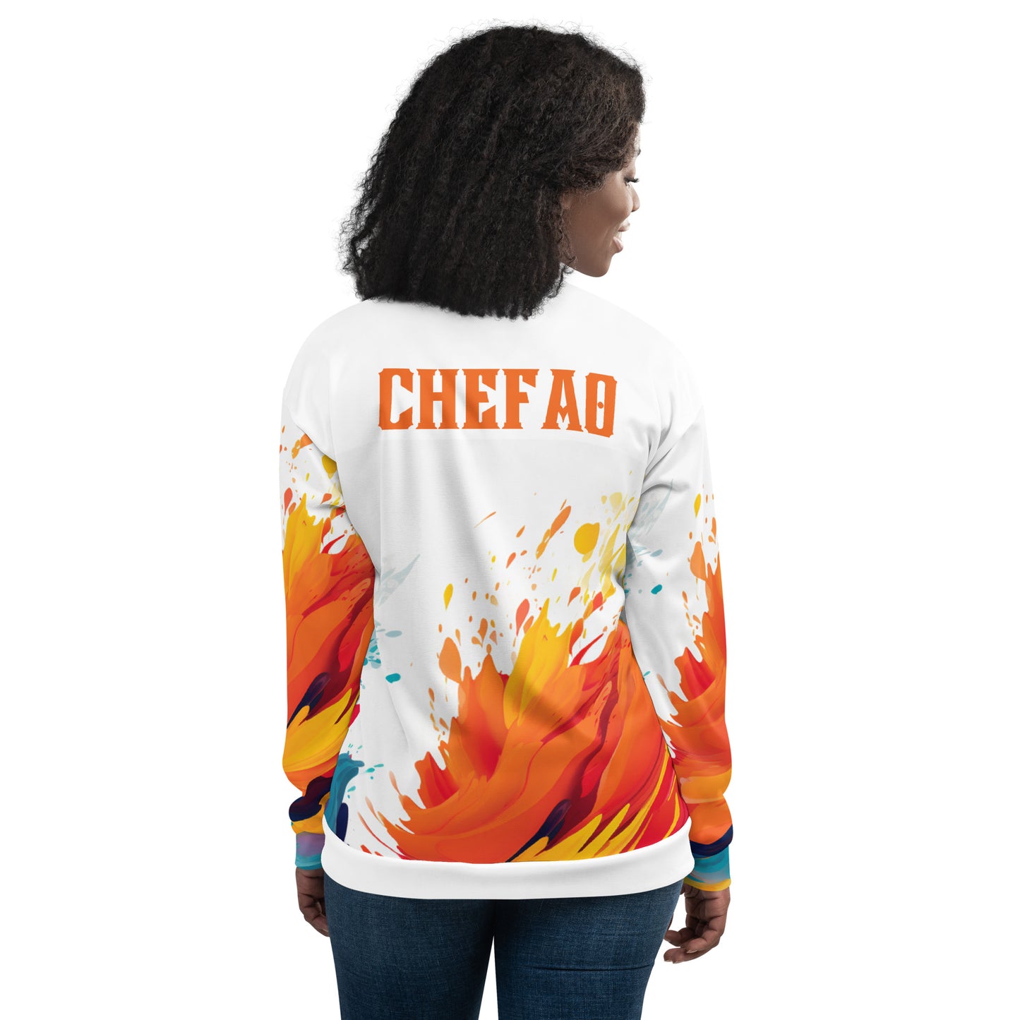Chefao Muli-Colored Waves I, Unisex Bomber Jacket