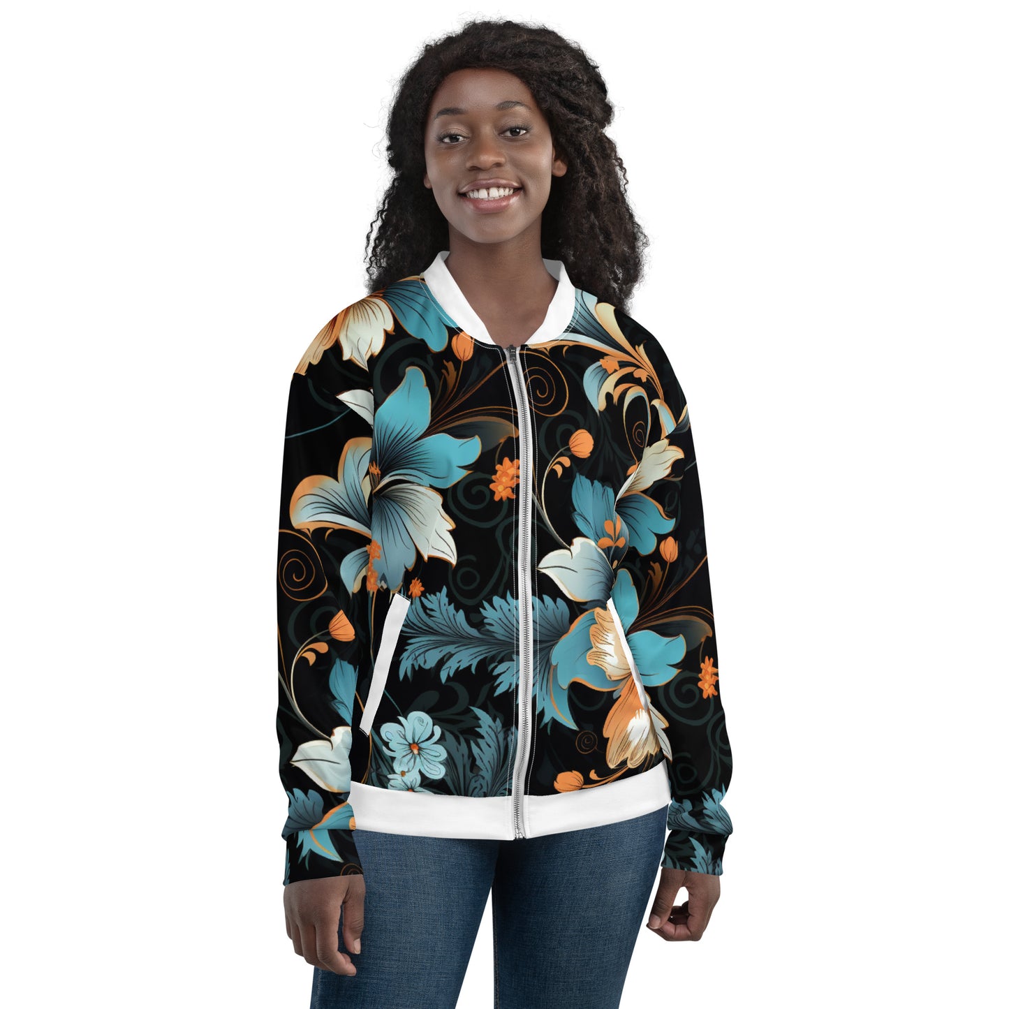 Chefao Floral I, Unisex Bomber Jacket