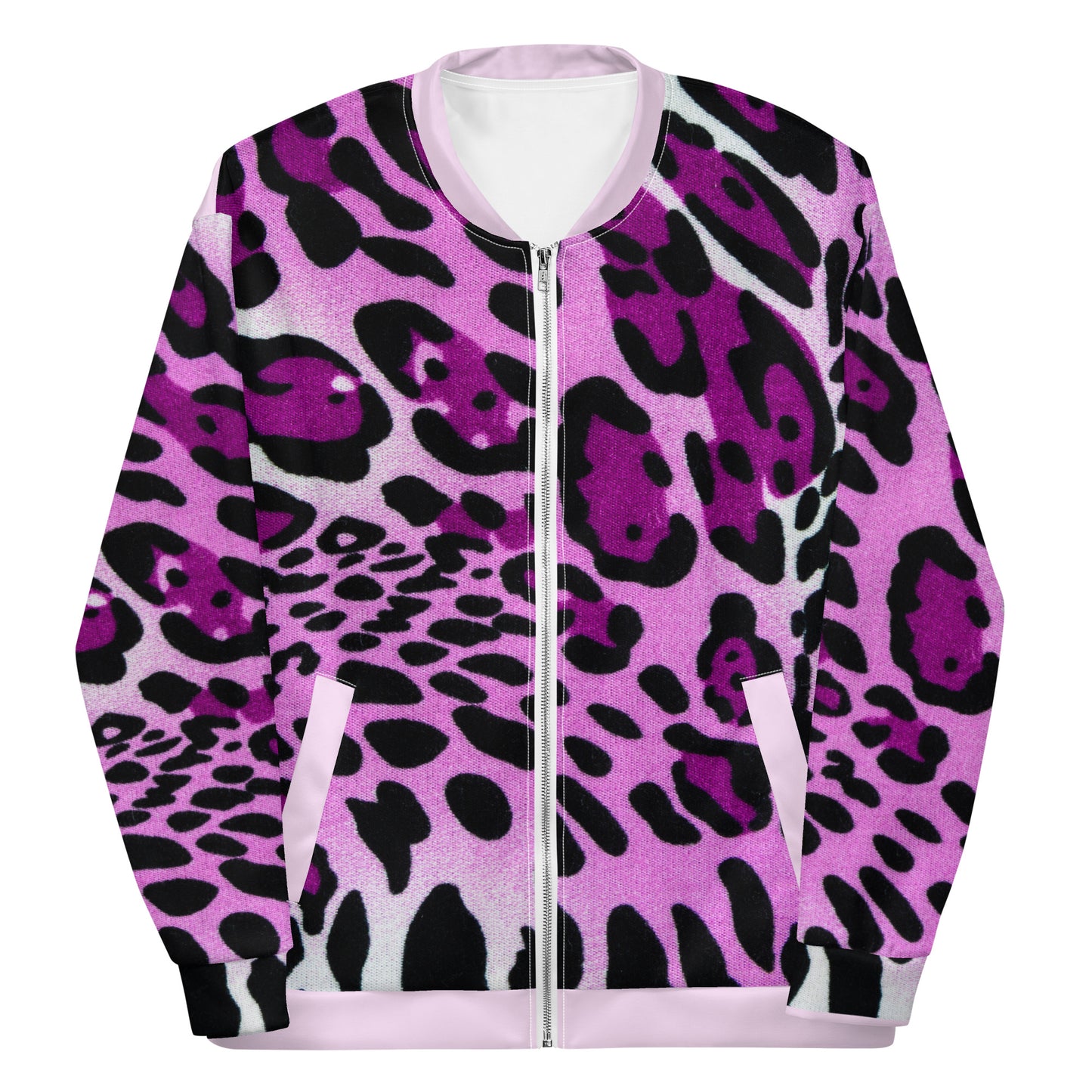 Chefao Leopard Print I, Unisex Bomber Jacket Purple