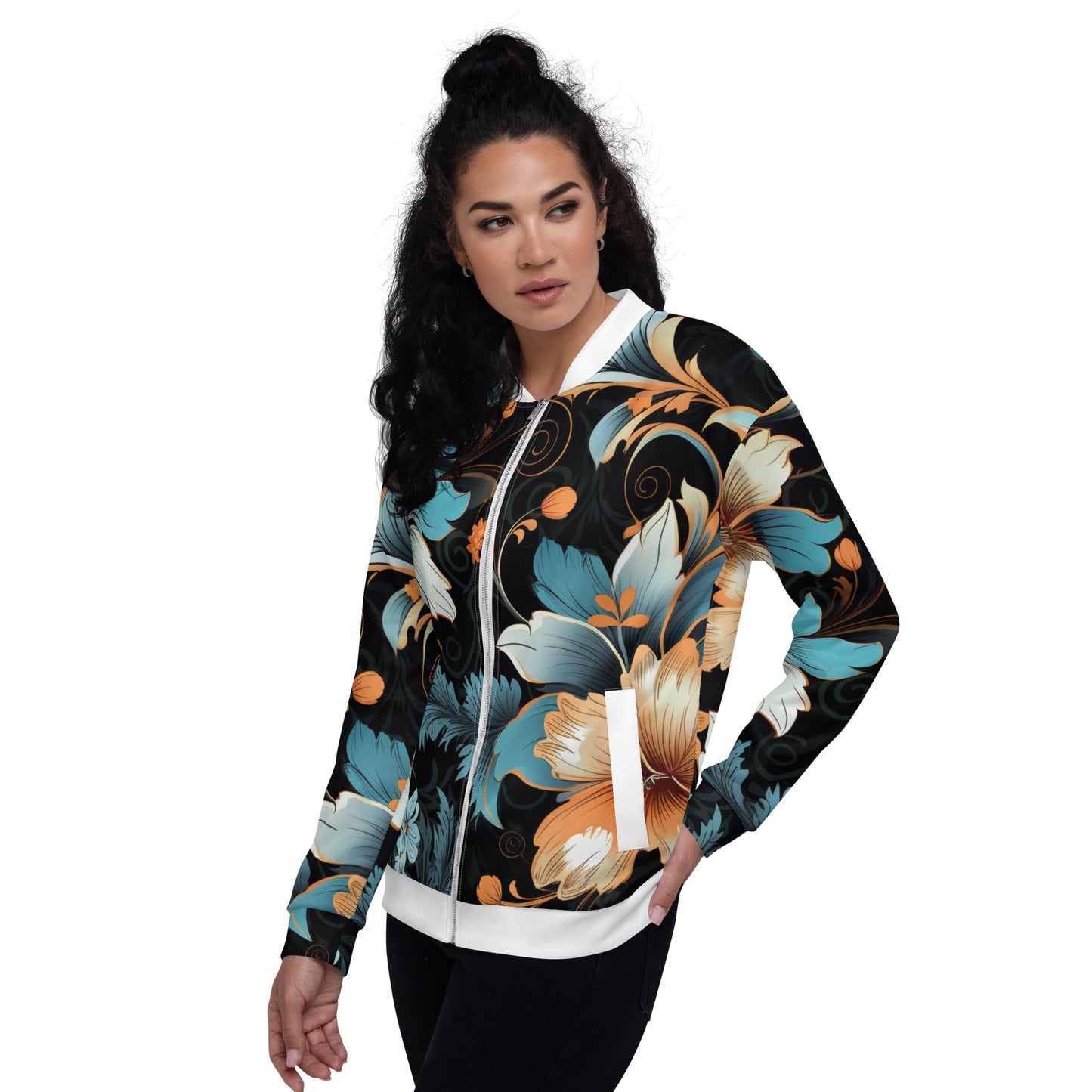 Chefao Floral I, Unisex Bomber Jacket