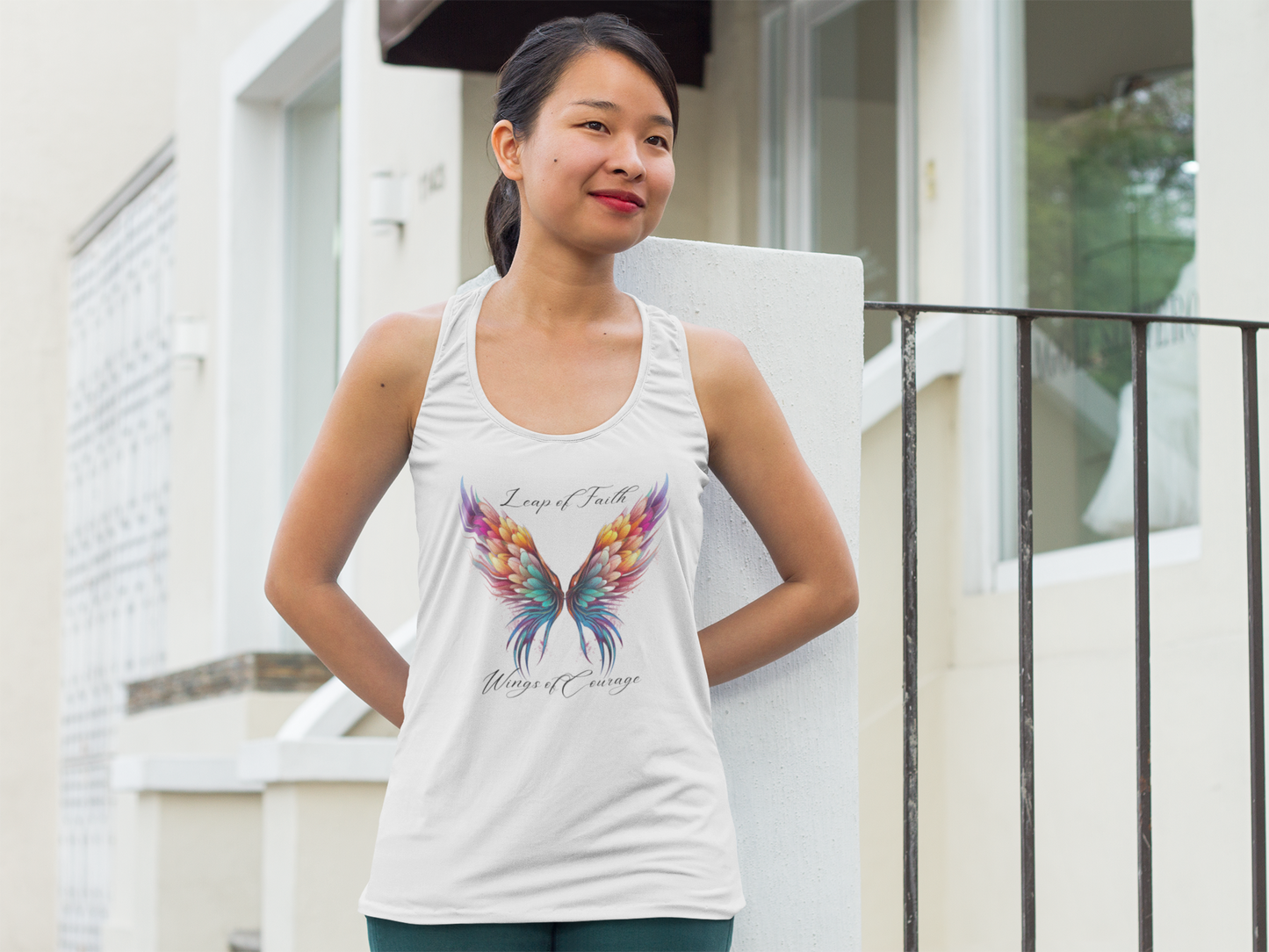 Leap of Faith, Wings of Courage, Women's Racerback Tank