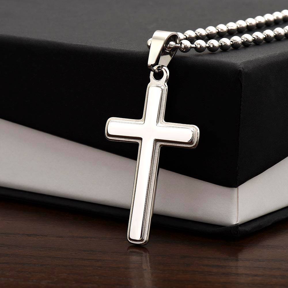 Stainless Cross Necklace w/ Ball Chain