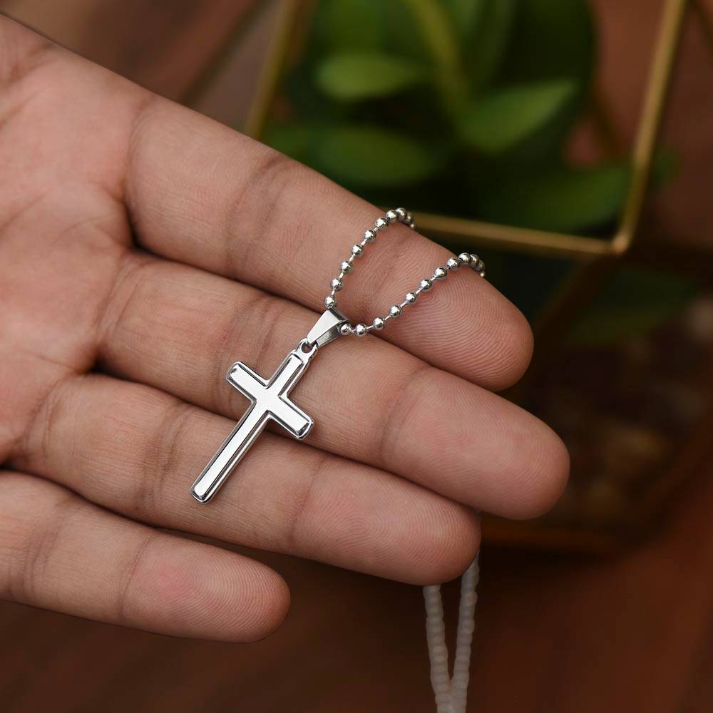 Stainless Cross Necklace w/ Ball Chain