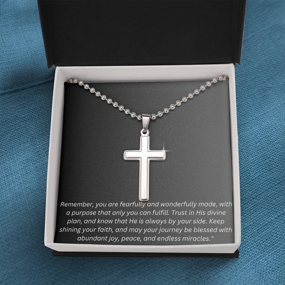 Stainless Cross Necklace w/ Ball Chain