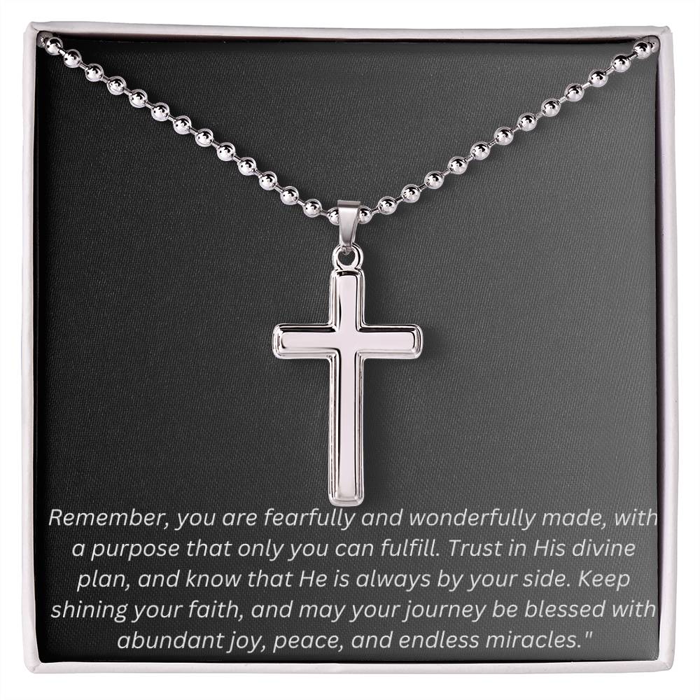 Stainless Cross Necklace w/ Ball Chain