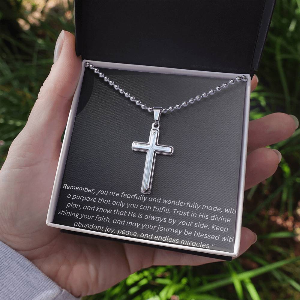 Stainless Cross Necklace w/ Ball Chain