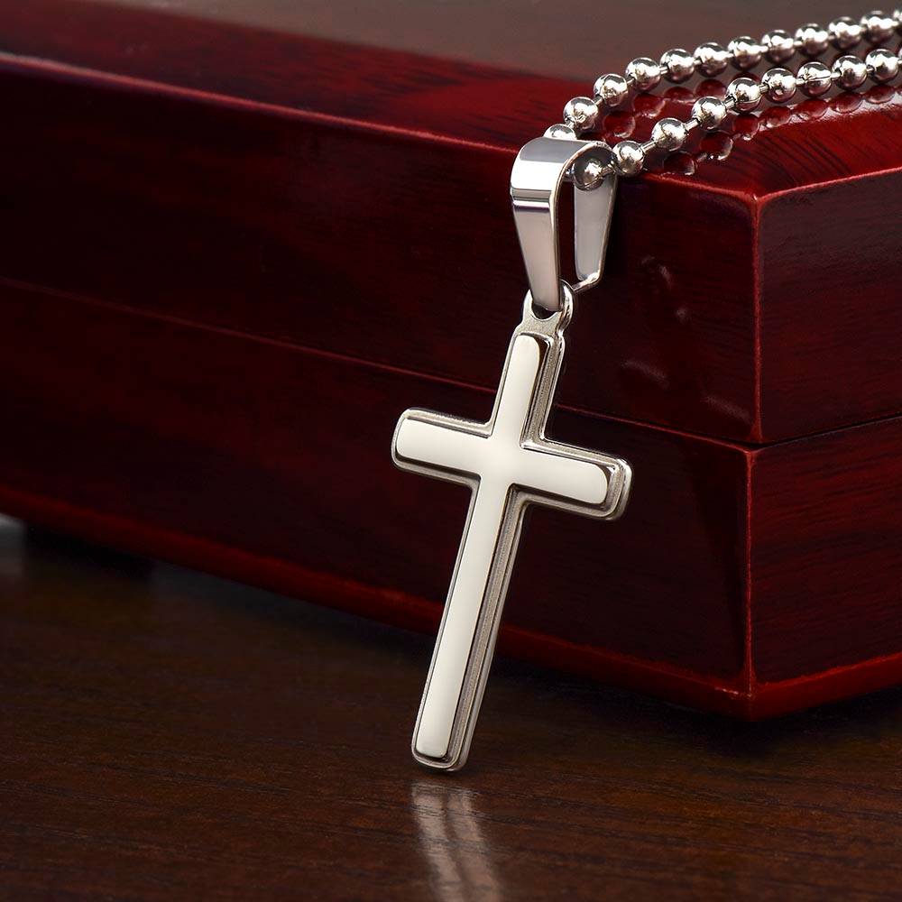 Stainless Cross Necklace w/ Ball Chain