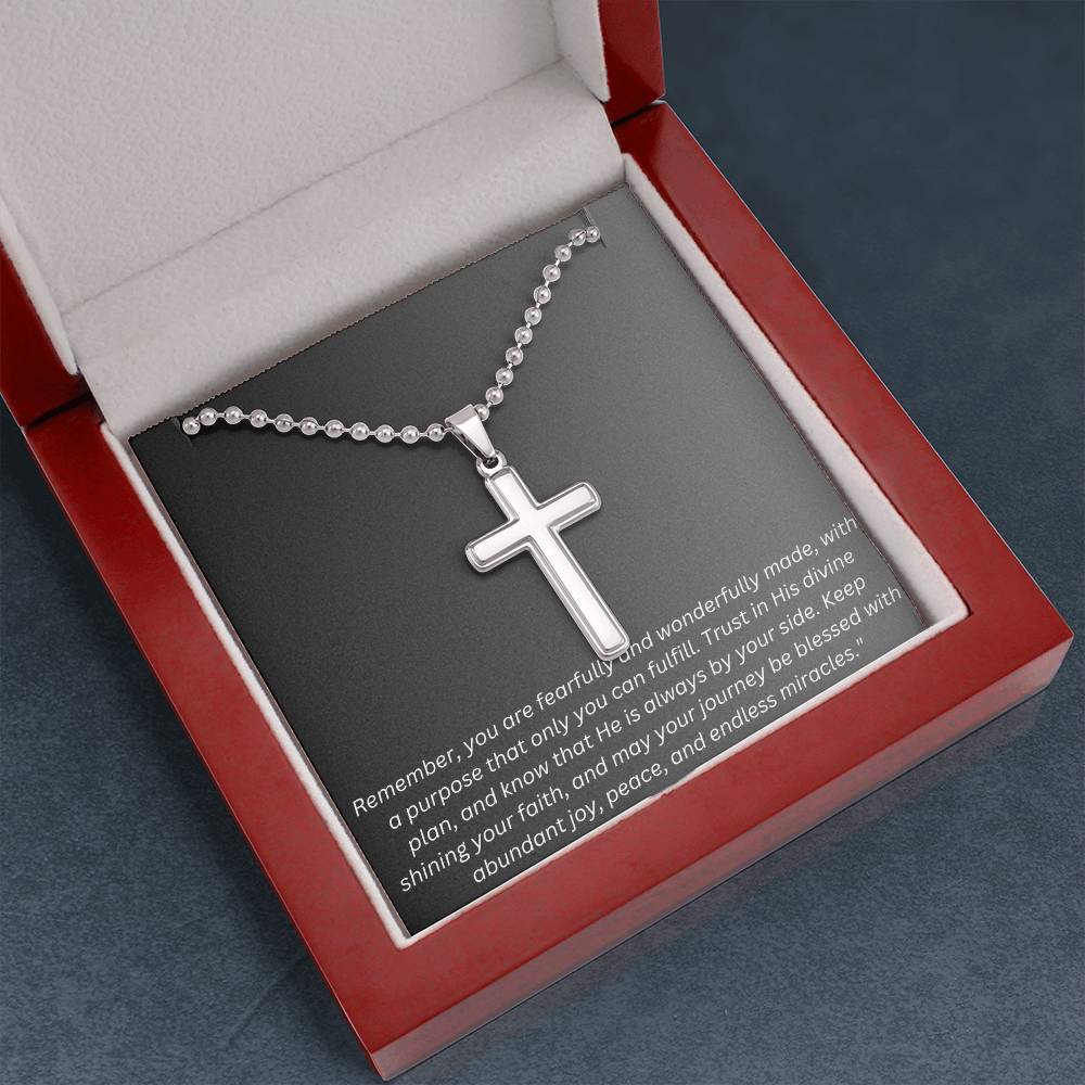Stainless Cross Necklace w/ Ball Chain