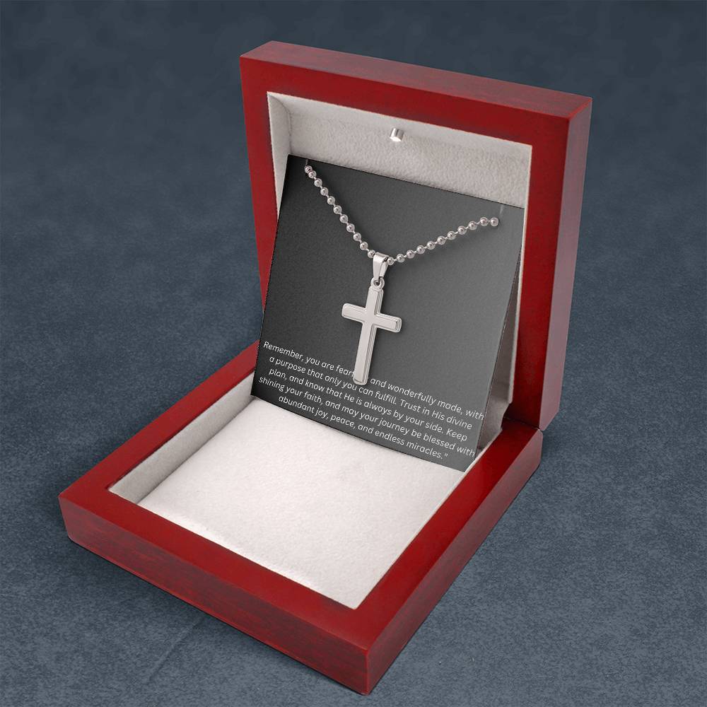 Stainless Cross Necklace w/ Ball Chain