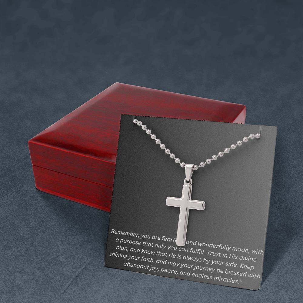 Stainless Cross Necklace w/ Ball Chain
