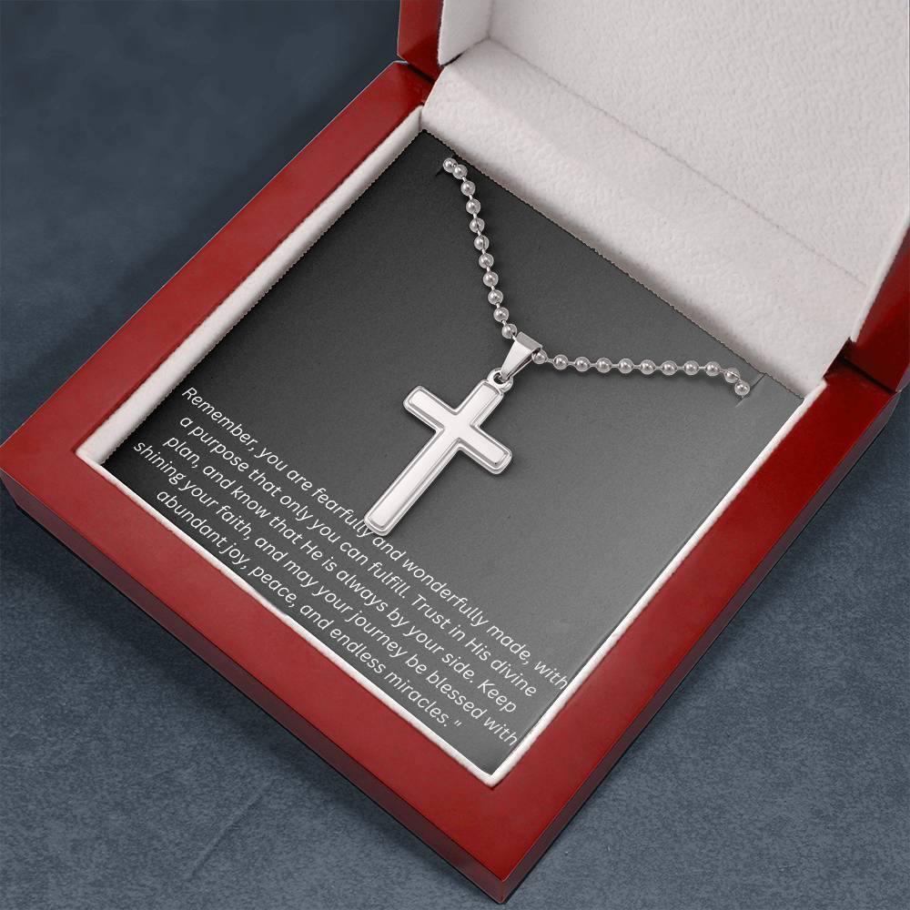Stainless Cross Necklace w/ Ball Chain