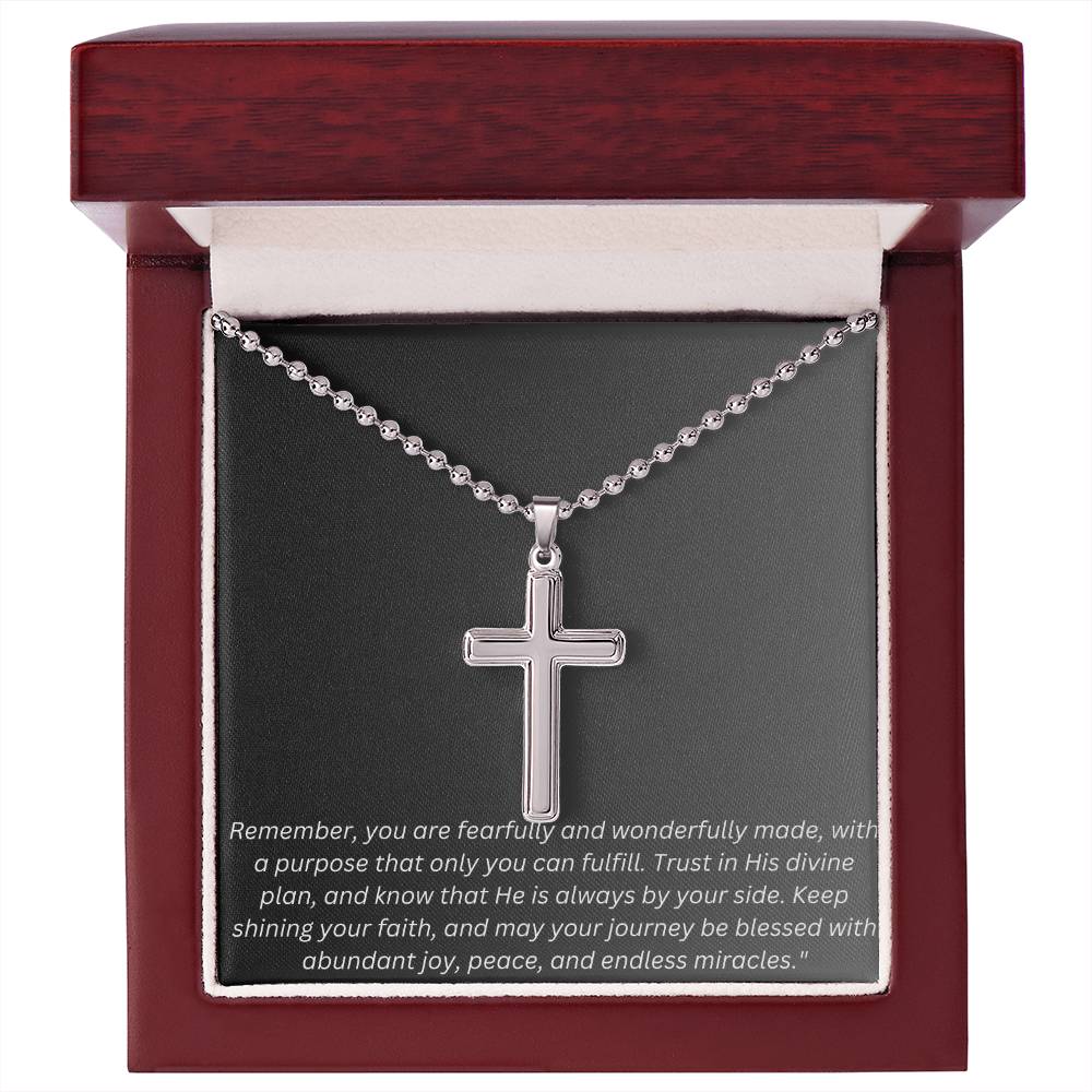 Stainless Cross Necklace w/ Ball Chain