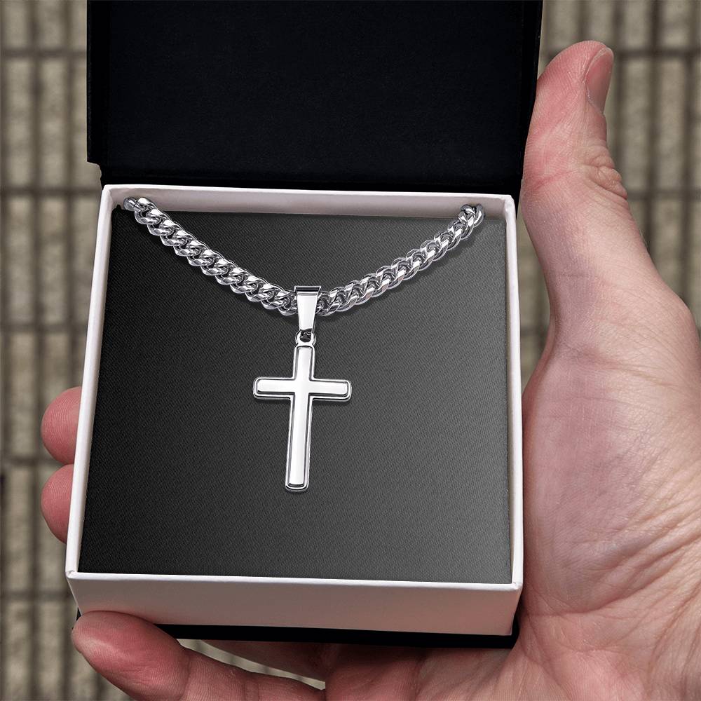 Mens Cuban Chain with Cross
