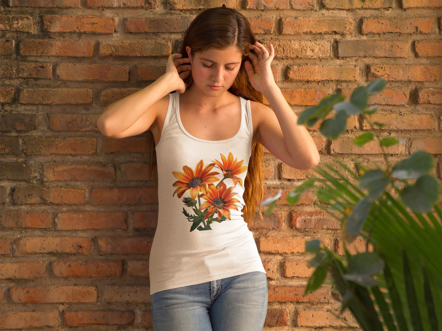 Gazania, Women's Racerback Tank