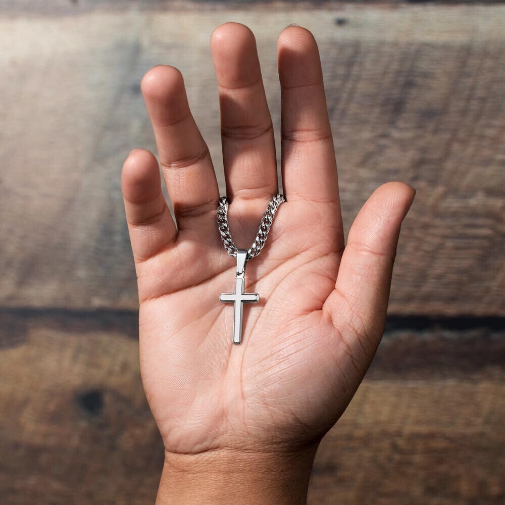 Mens Cuban Chain with Cross
