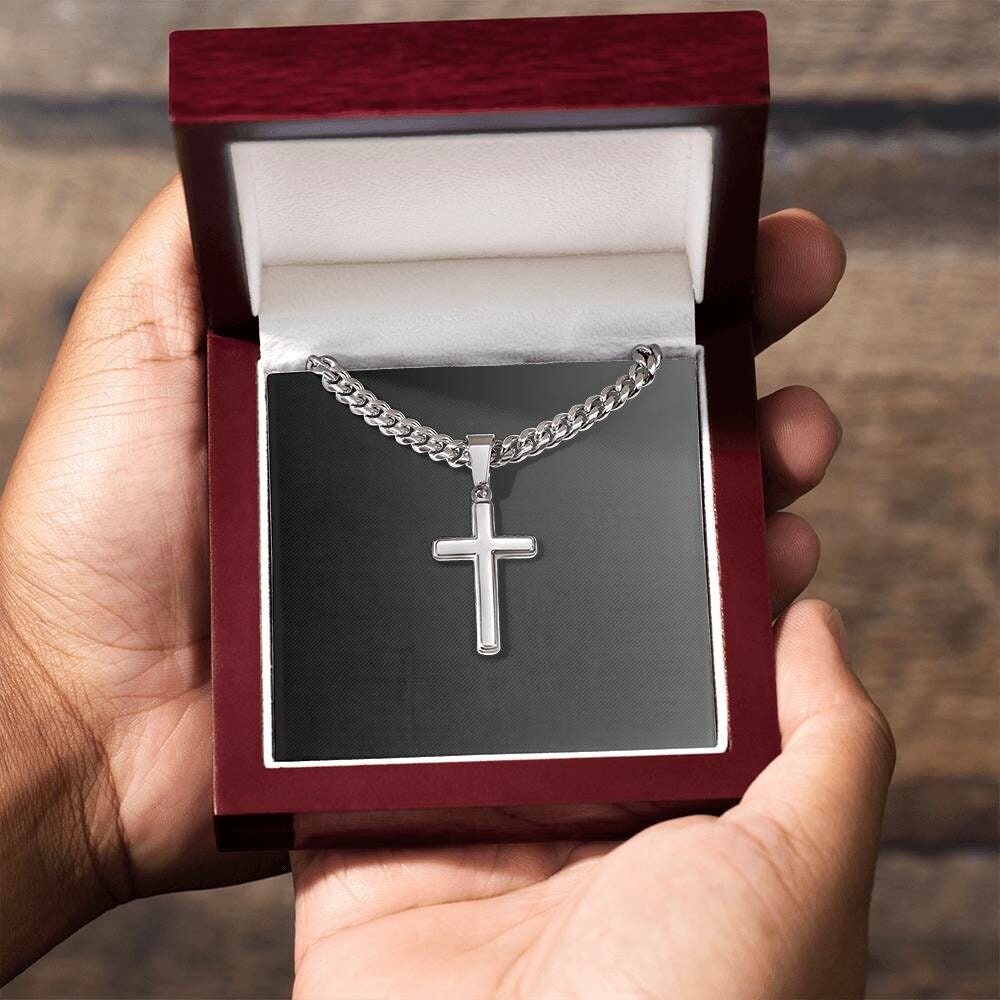 Mens Cuban Chain with Cross
