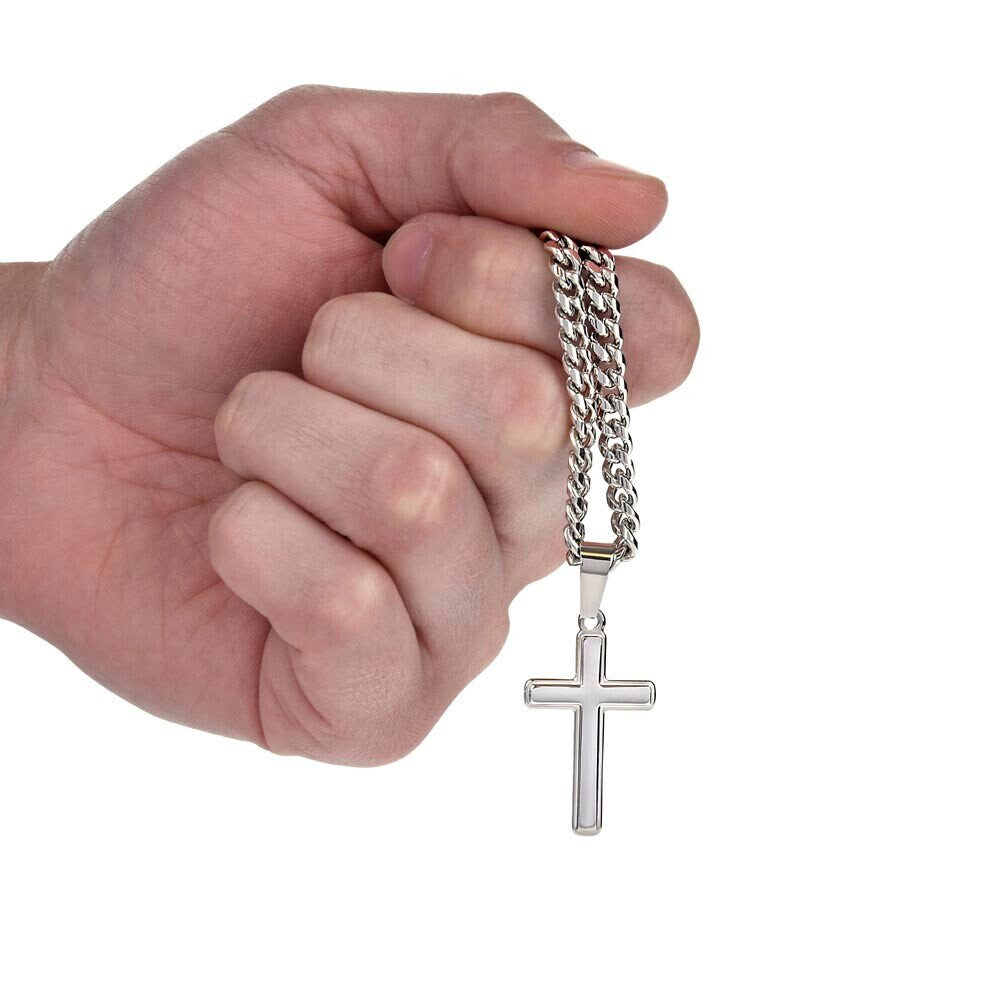 Mens Cuban Chain with Cross