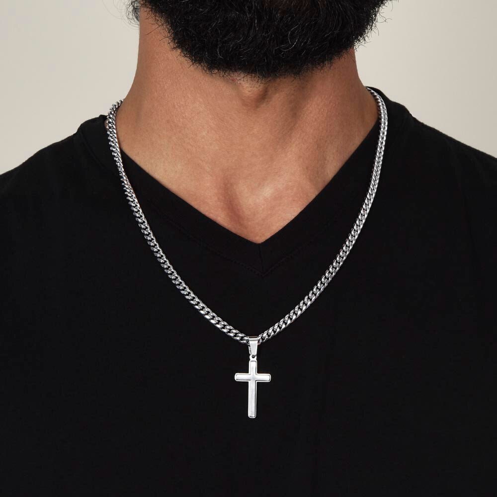 Mens Cuban Chain with Cross