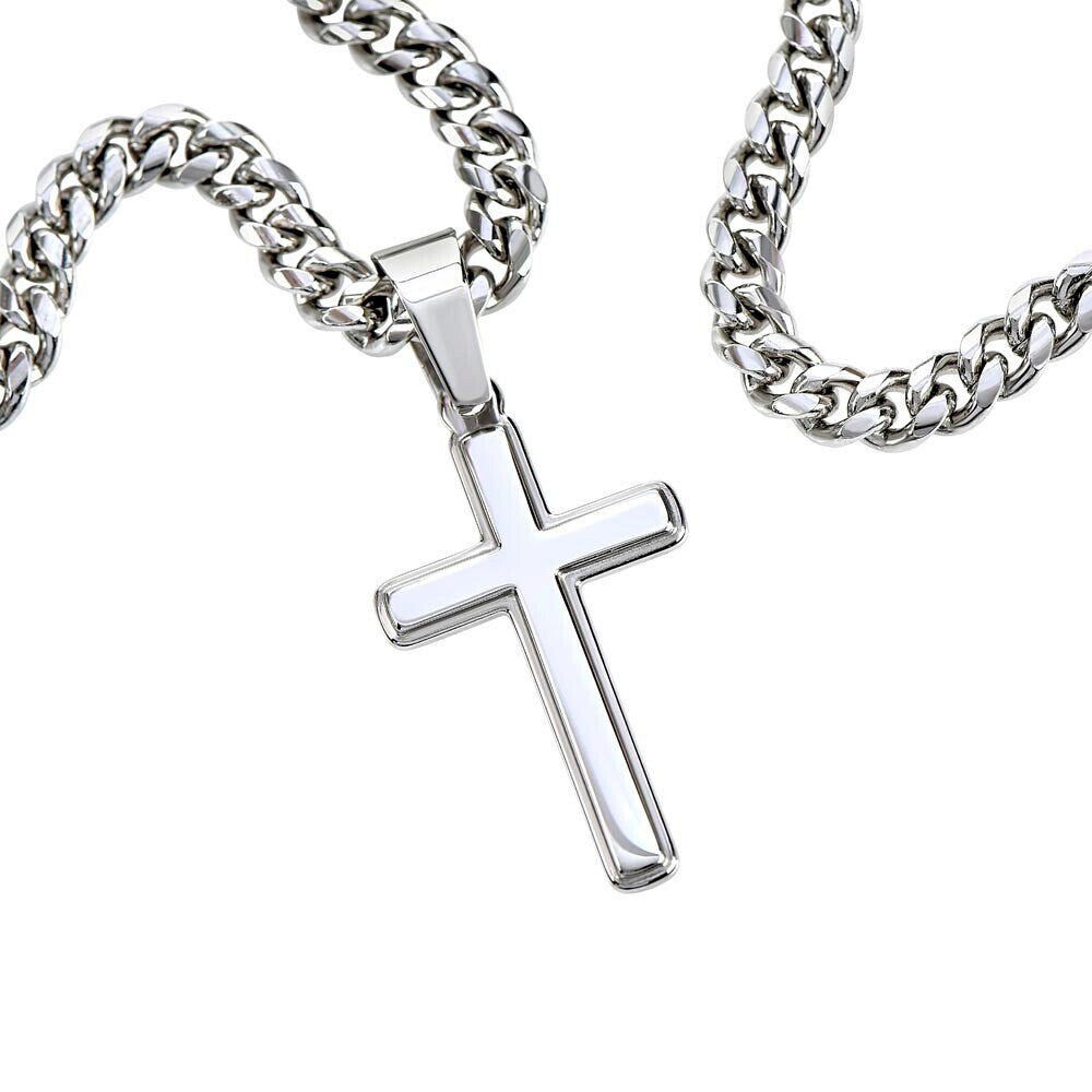Mens Cuban Chain with Cross