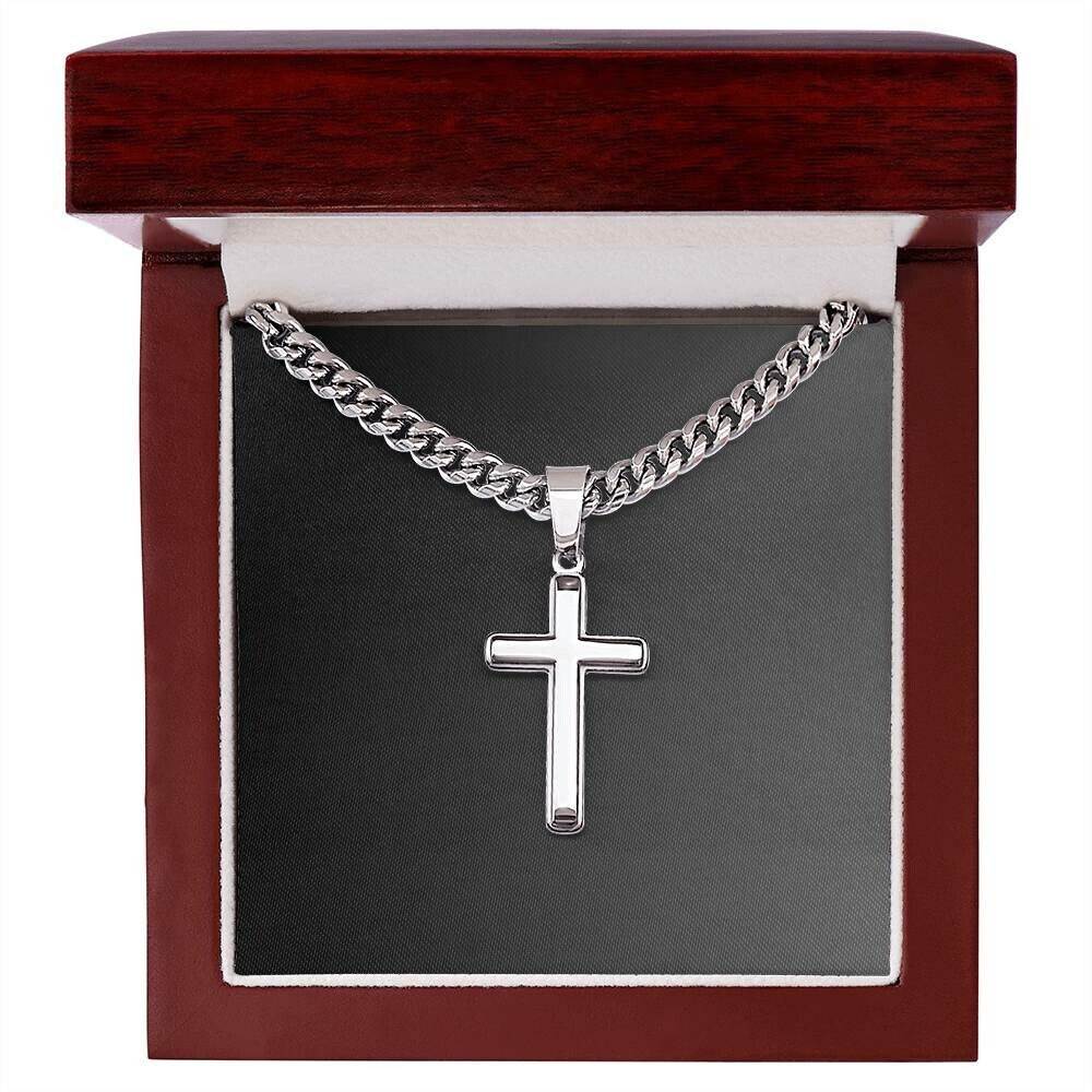 Mens Cuban Chain with Cross