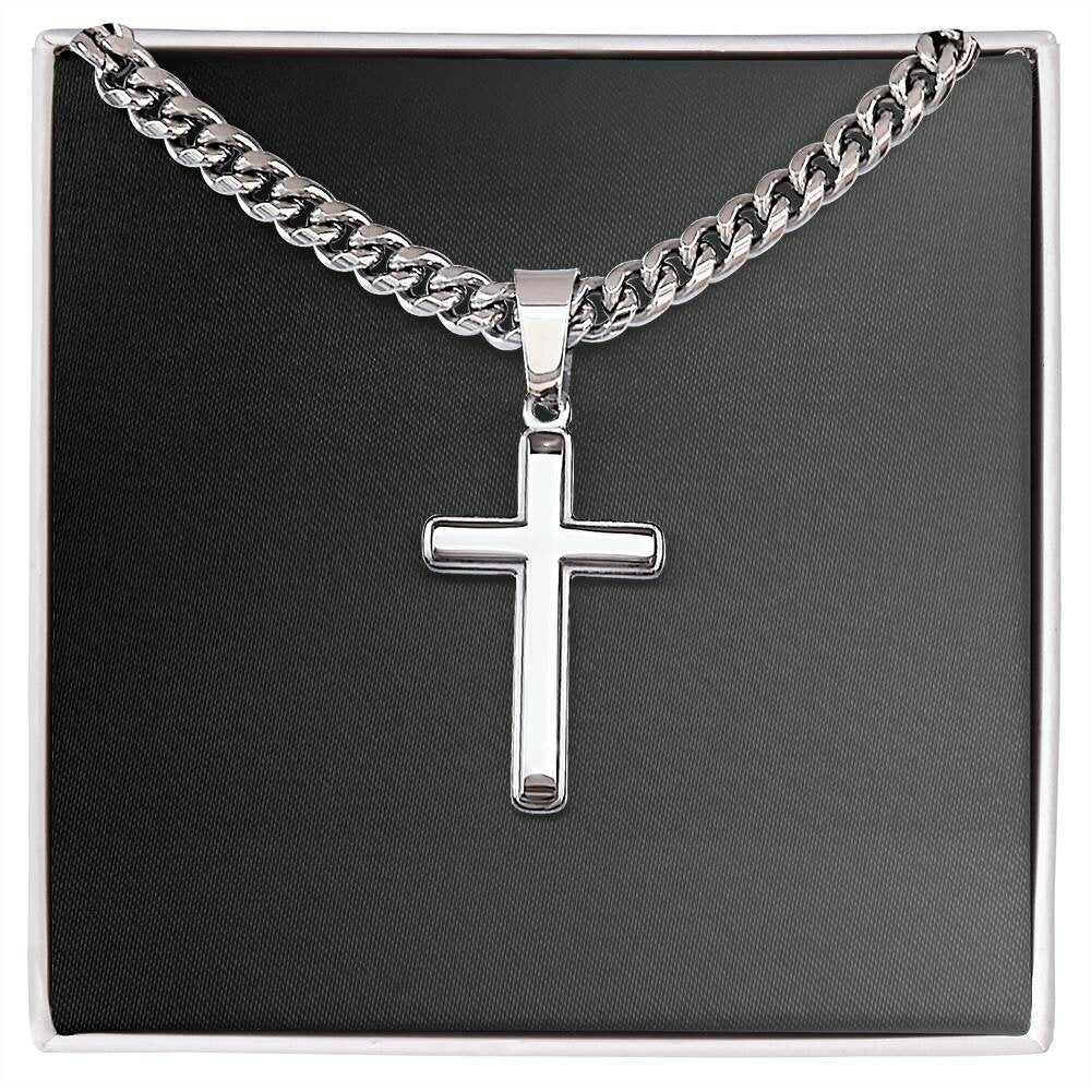 Mens Cuban Chain with Cross