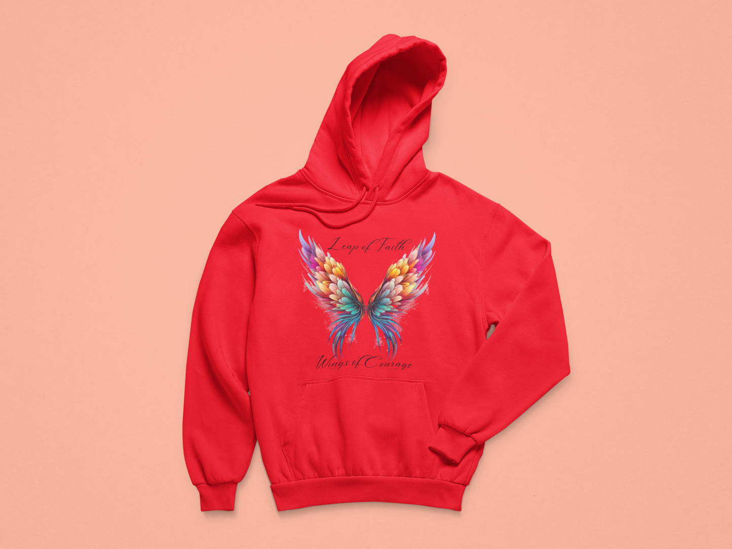 Leap of Faith, Wings of Courage, Unisex Heavy Blend Hooded Sweatshirt