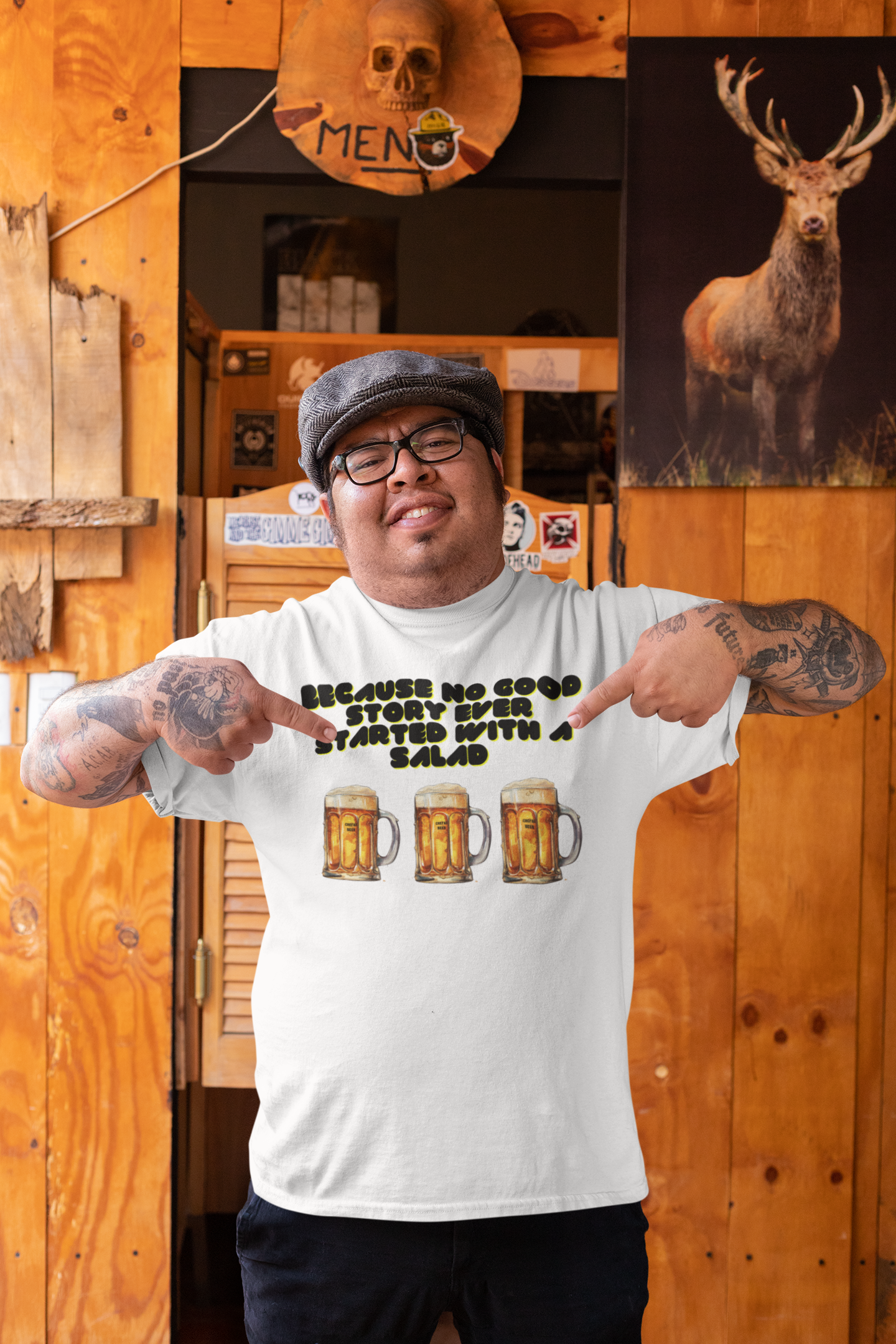 Because No Good Story Ever Started with a Salad, Unisex Softstyle T-Shirt