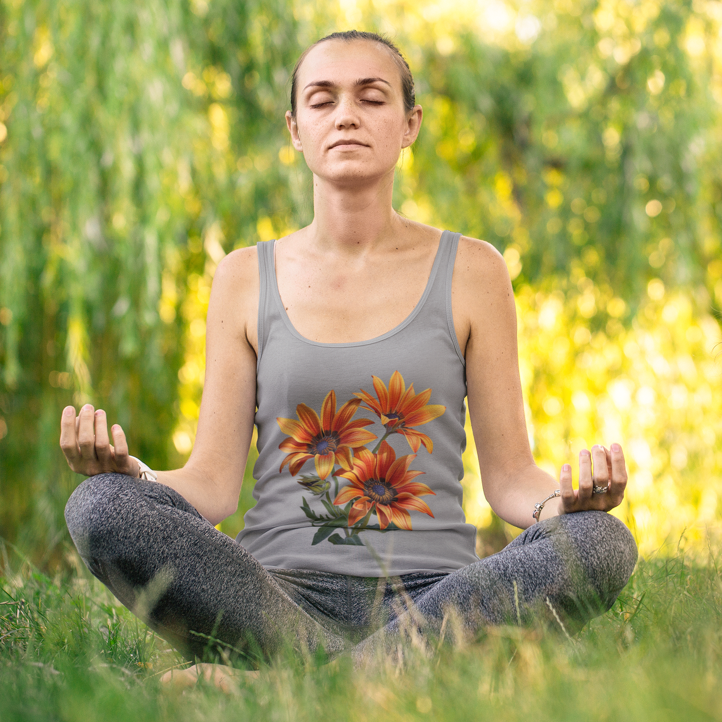 Gazania, Women's Racerback Tank