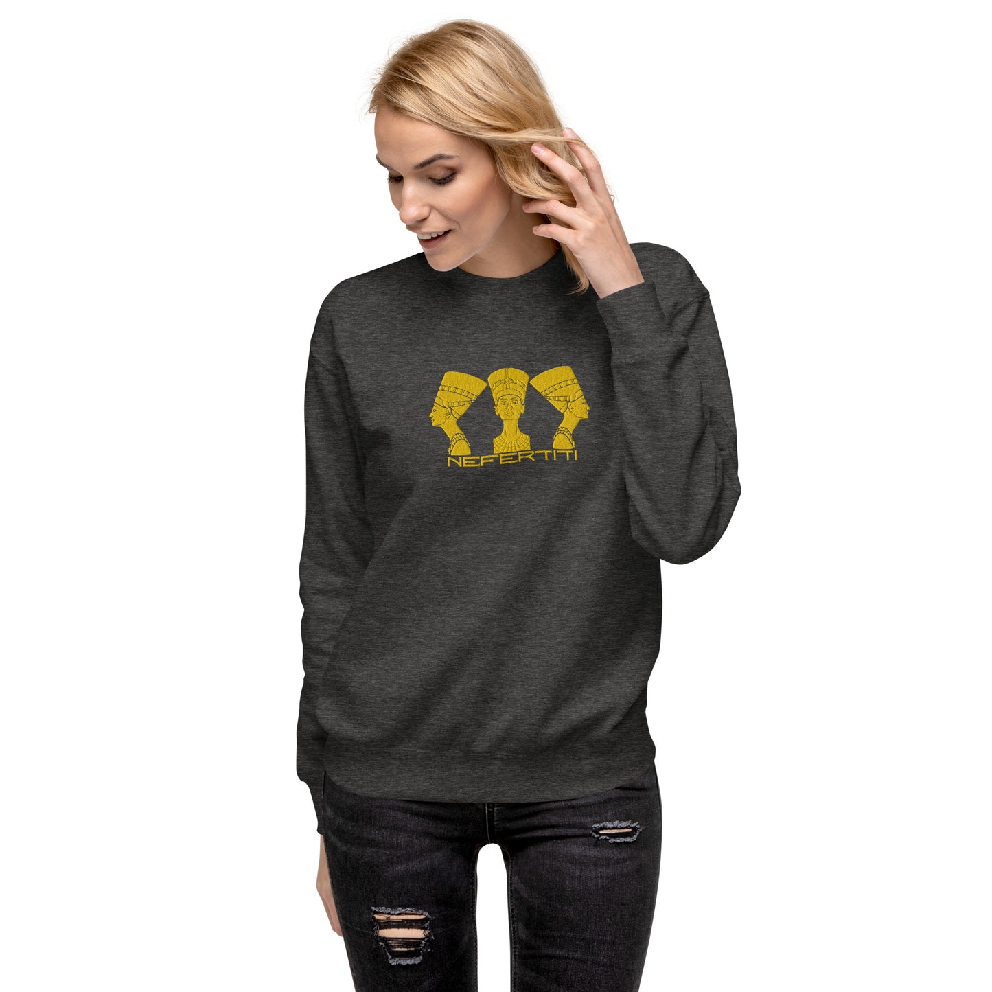 Nefertiti I, Embroidered Unisex Premium Sweatshirt