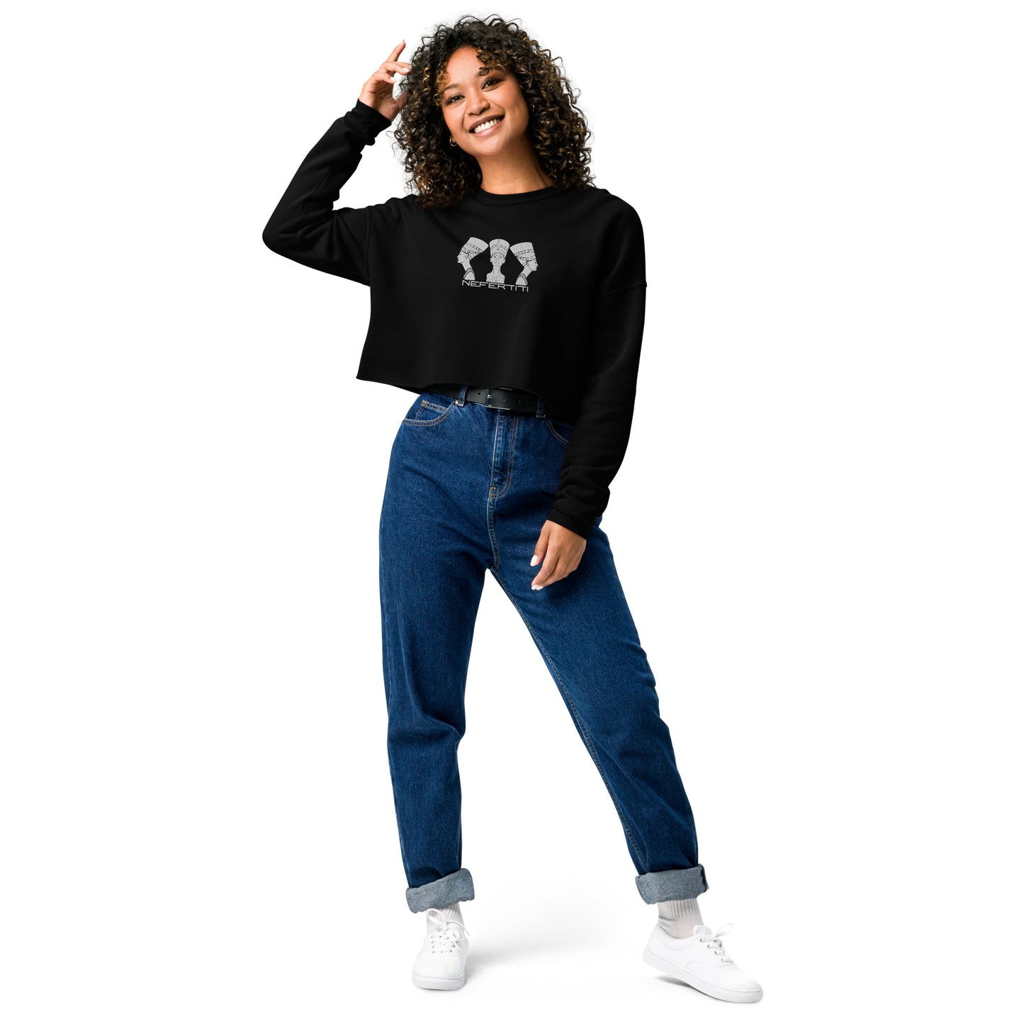 Nefertiti I, Embroidered Crop Sweatshirt