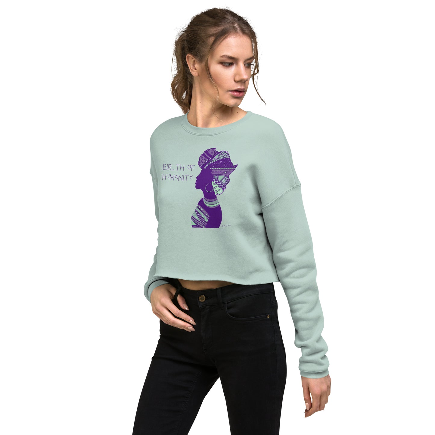 Birth of Humanity™ I, Crop Sweatshirt
