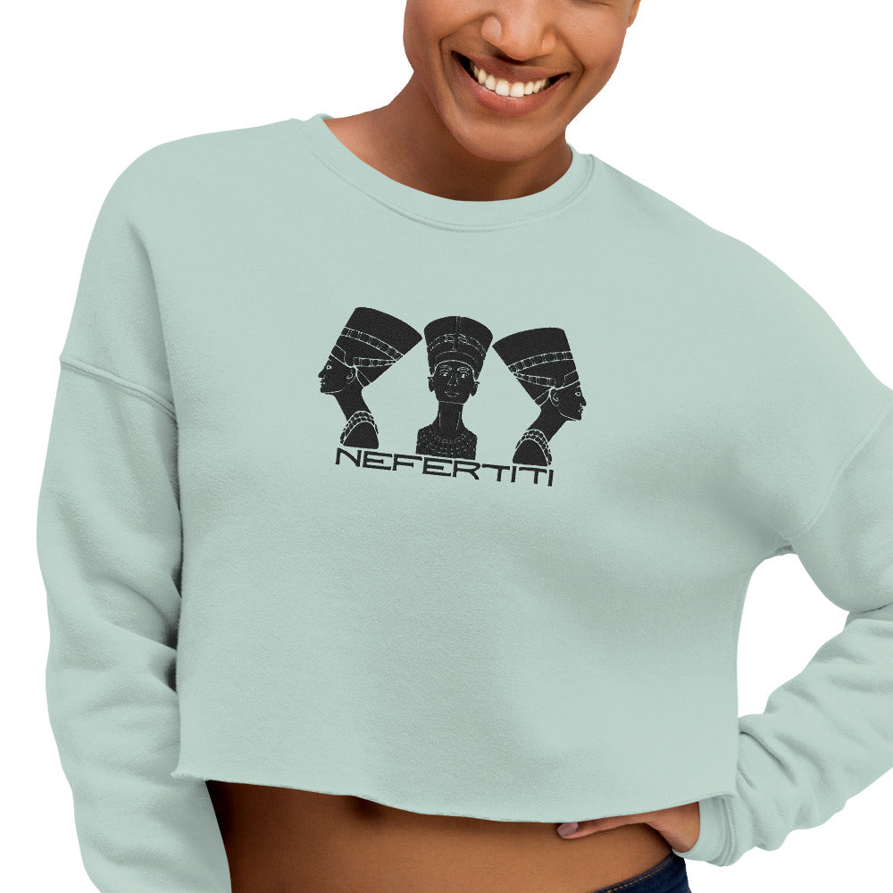 Nefertiti I, Embroidered Crop Sweatshirt